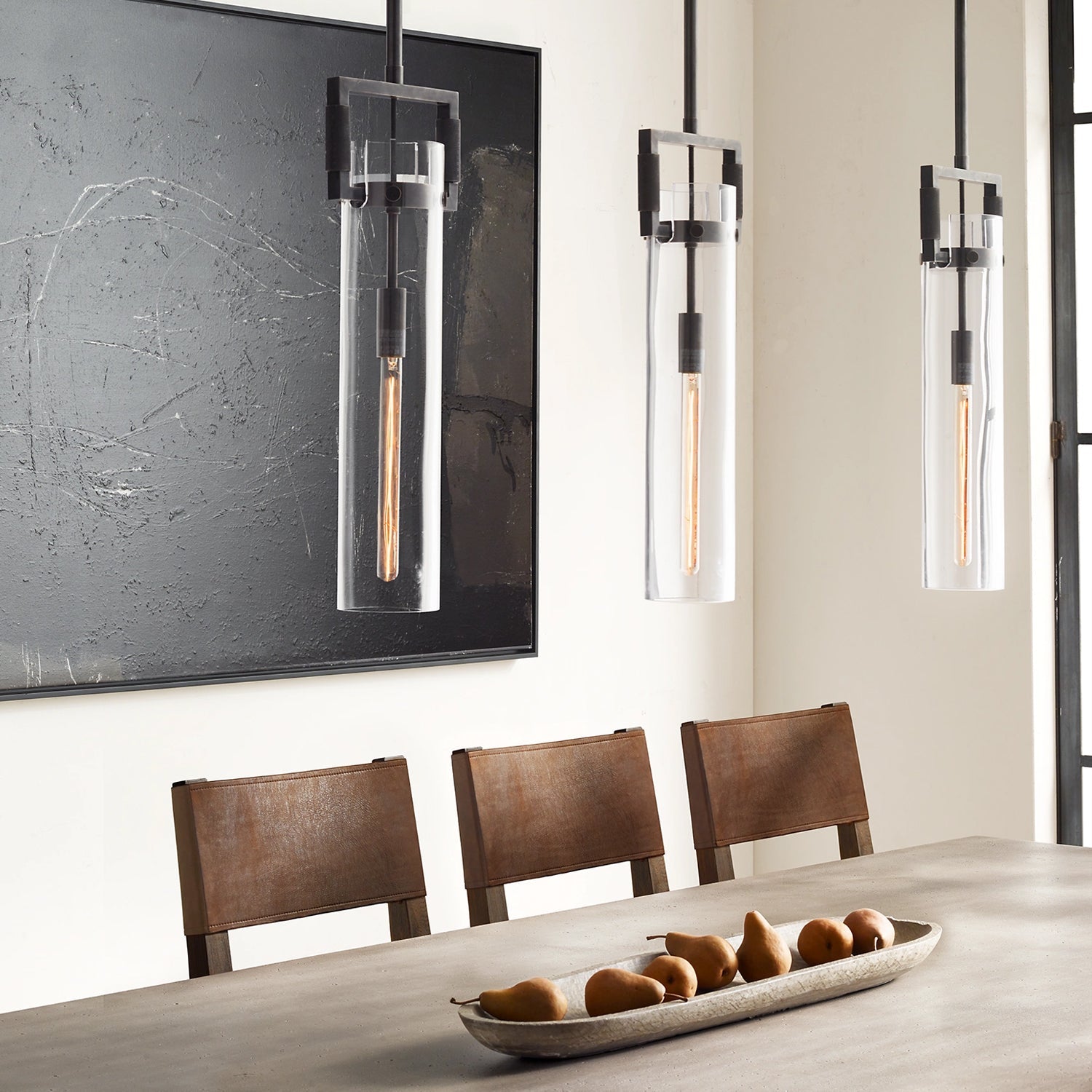 Machinist Glass Cylinder Pendant Light