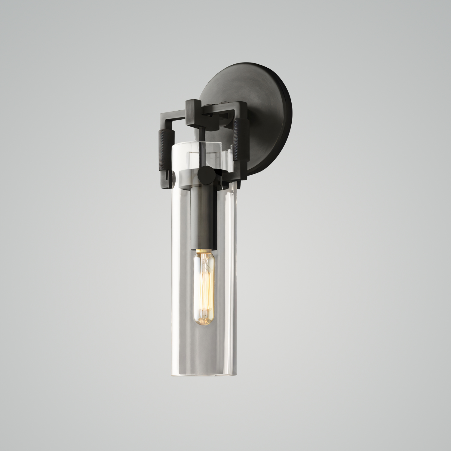 Machinist Glass Cylinder Sconce