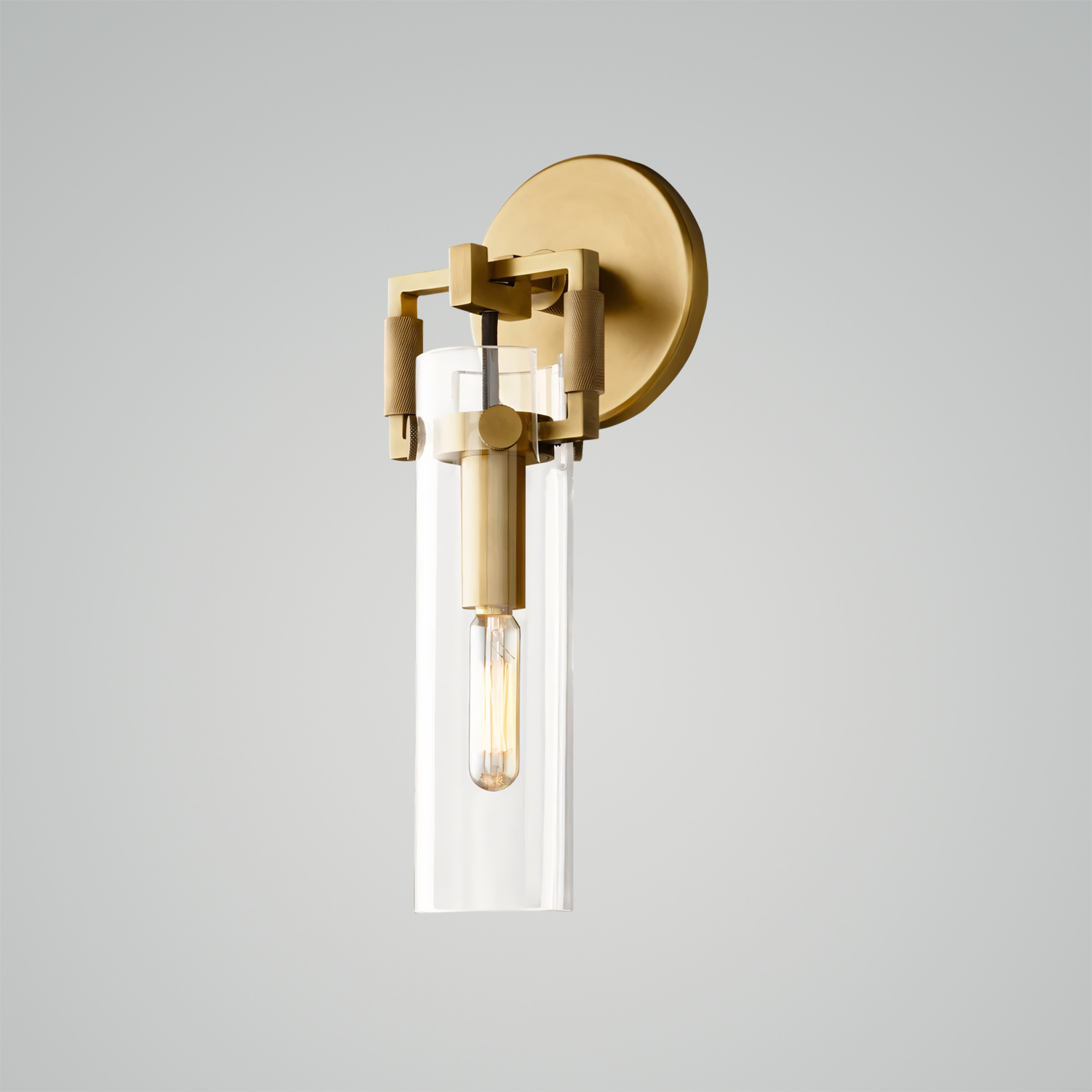Machinist Glass Cylinder Sconce