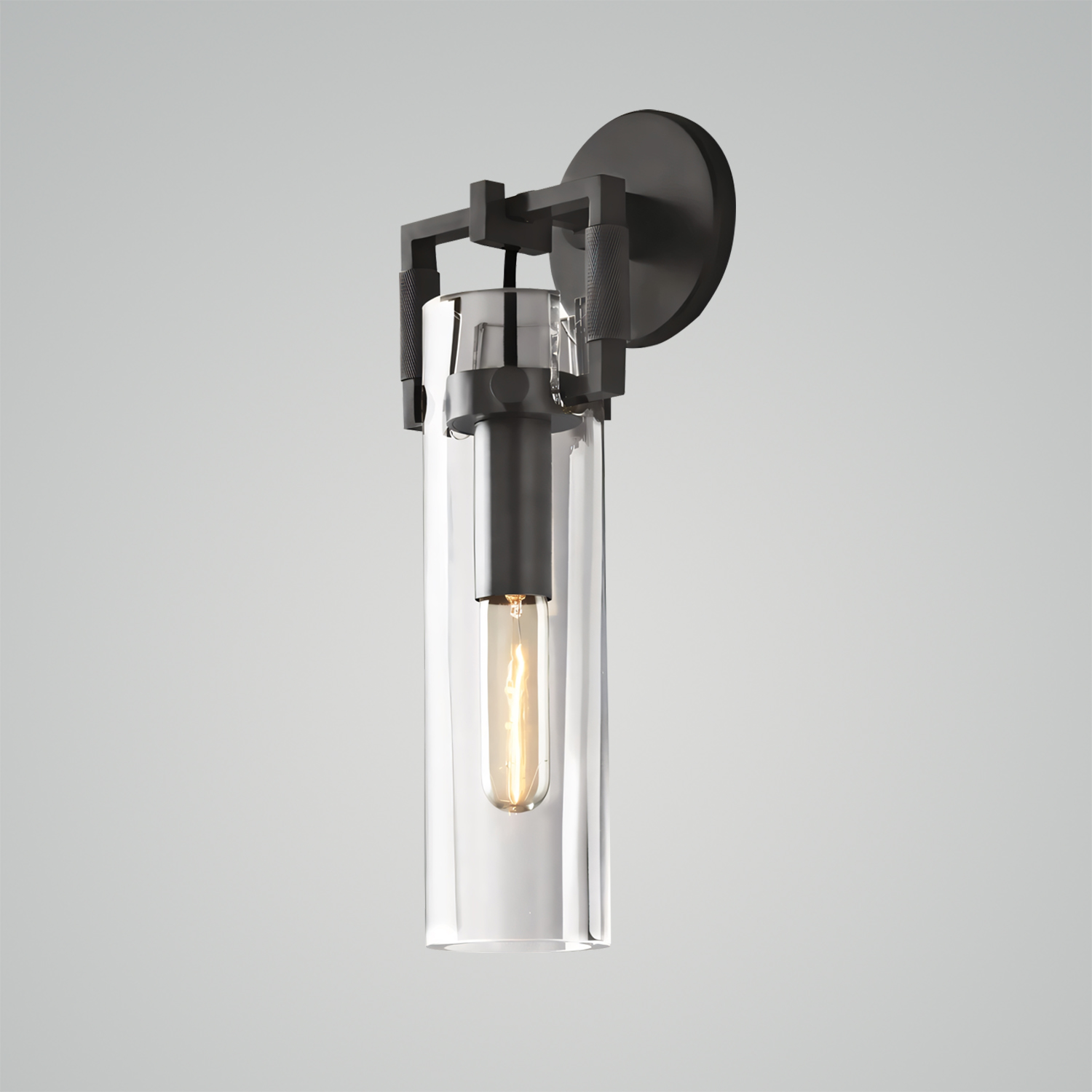Machinist Glass Cylinder Sconce