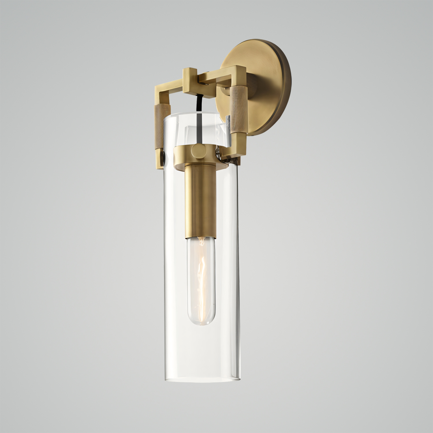 Machinist Glass Cylinder Sconce