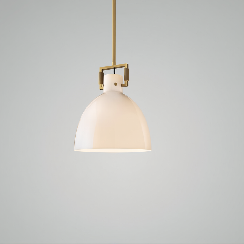 Machinist Milk Glass Cloche Pendant Light （改图）