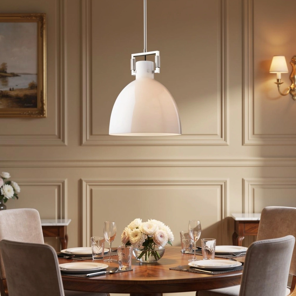 Machinist Milk Glass Cloche Pendant Light （改图）