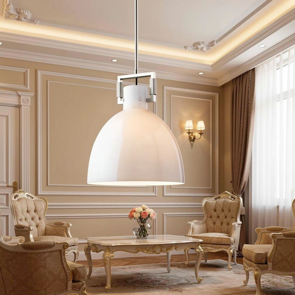 Machinist Milk Glass Cloche Pendant Light （改图）