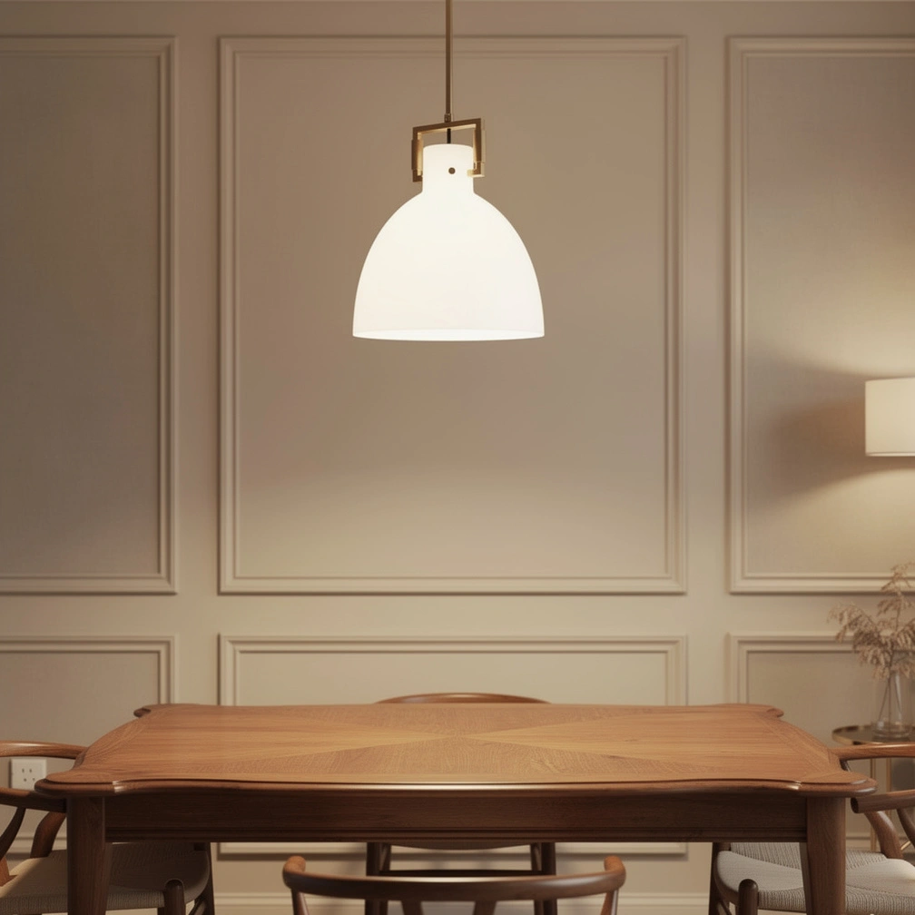 Machinist Milk Glass Cloche Pendant Light （改图）