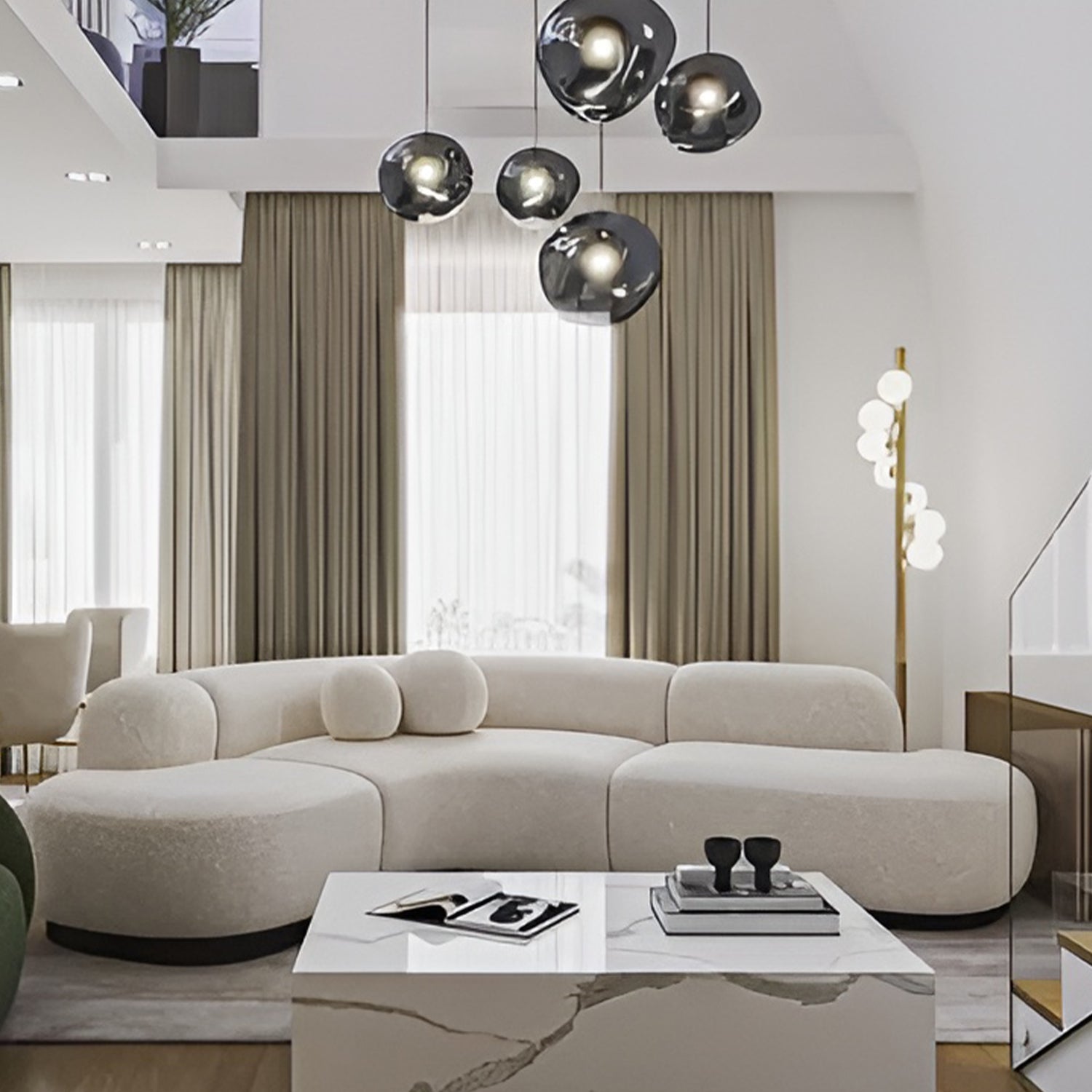 Melt Mini LED Smoke Round Pendant System