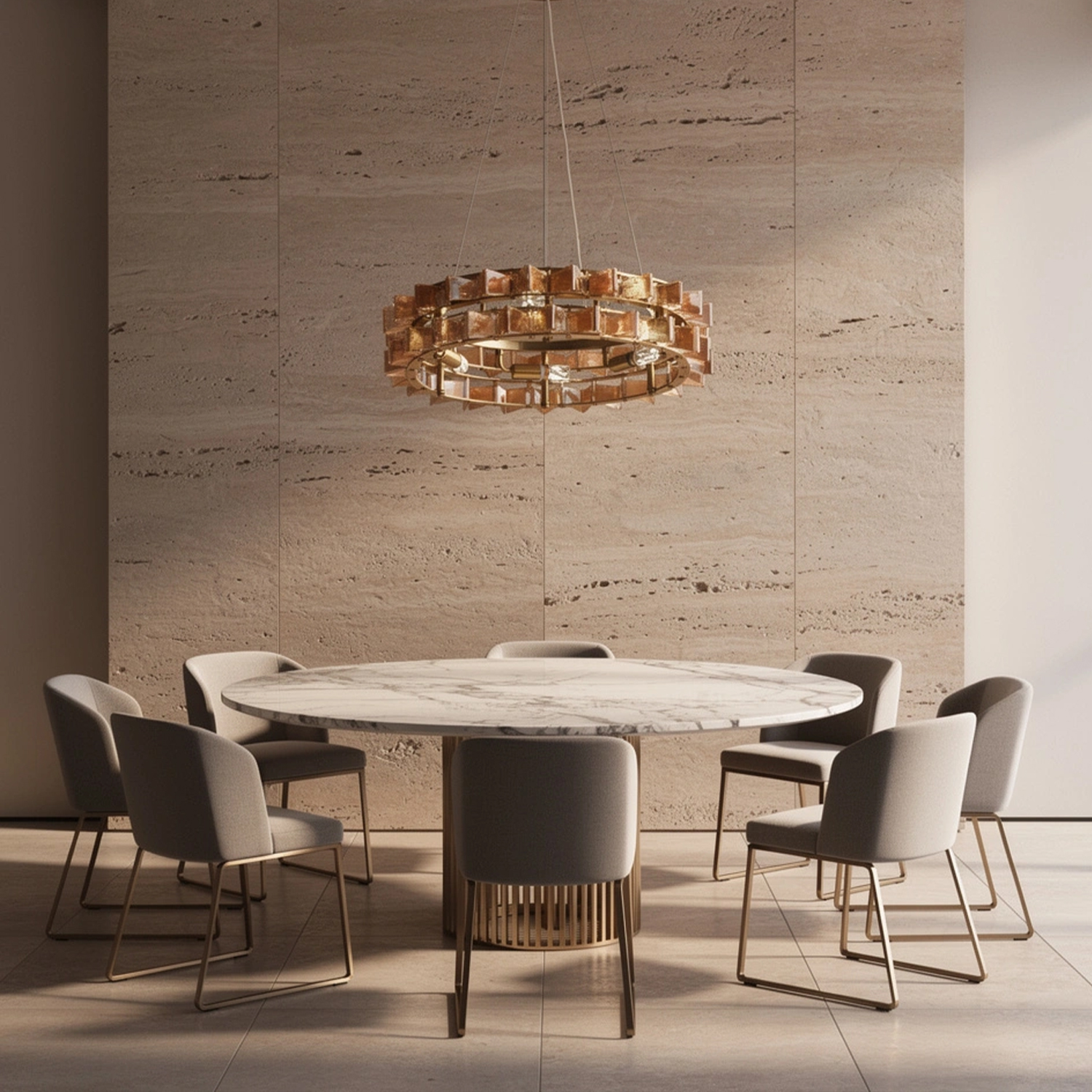 Mid-Century Modern Layered Teal Glass Chandelier