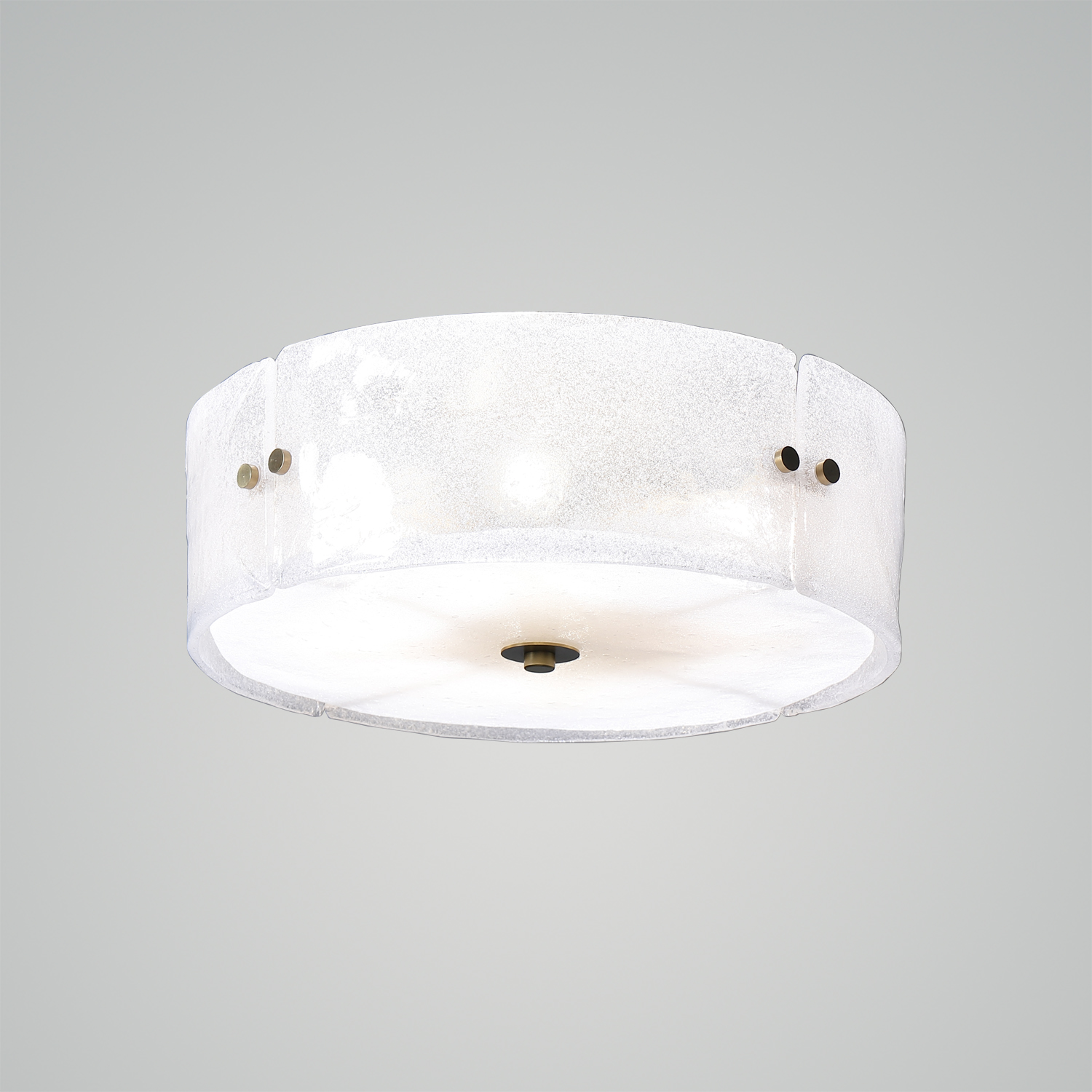 Modern Antique Brass Textured Glass Ceiling Light