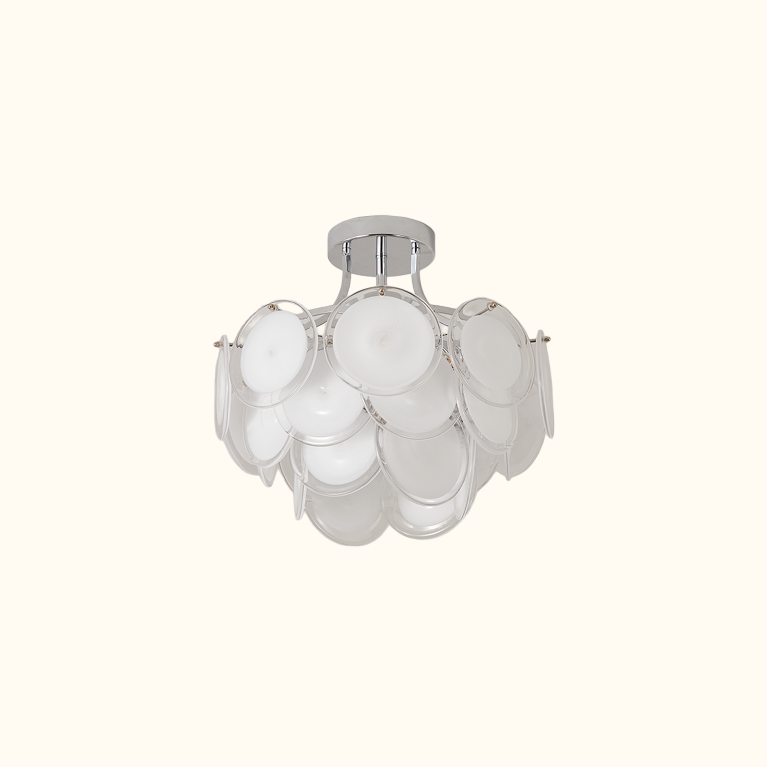 Modern Glass Disc Flush Mount Chandelier