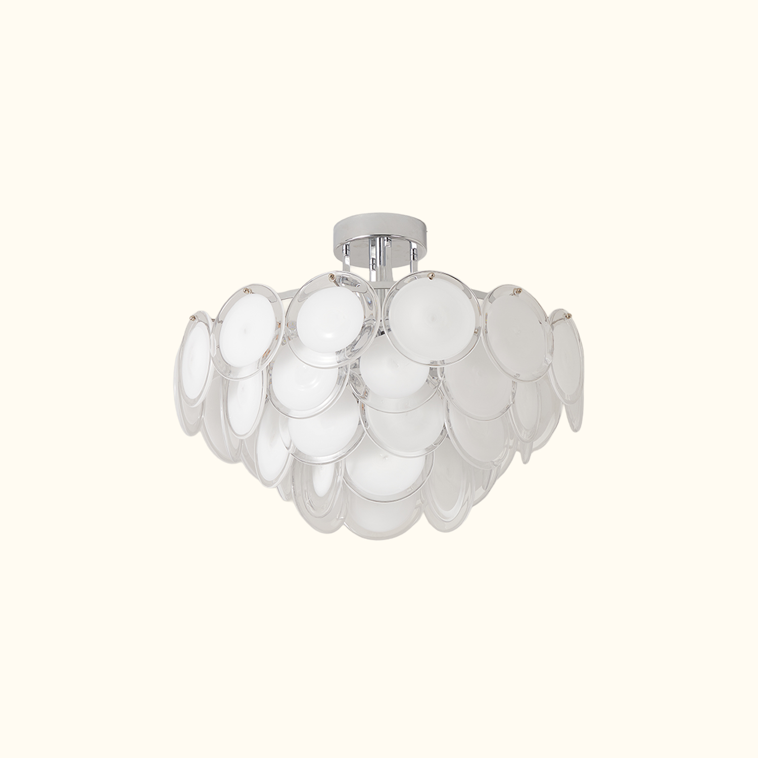 Modern Glass Disc Flush Mount Chandelier