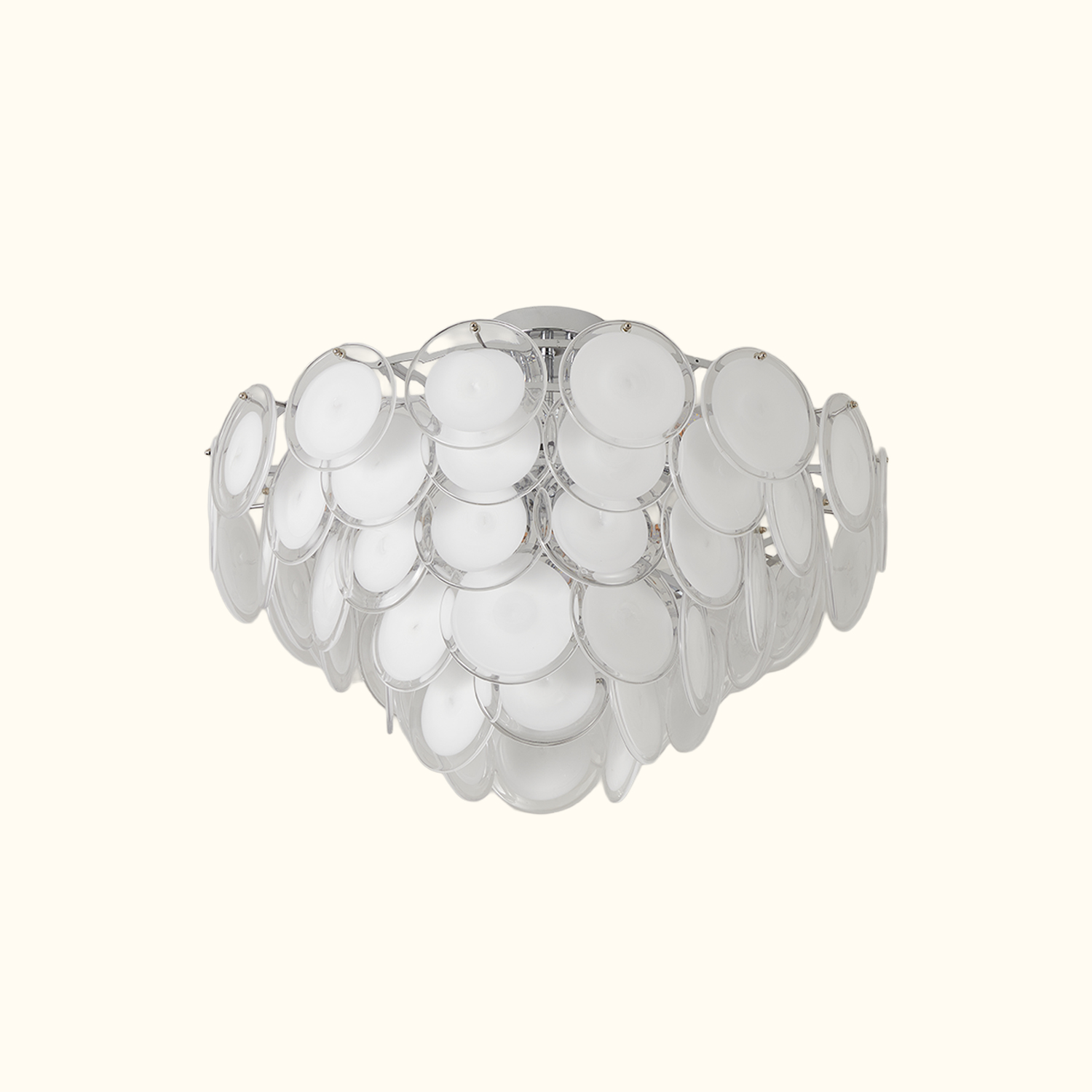 Modern Glass Disc Flush Mount Chandelier