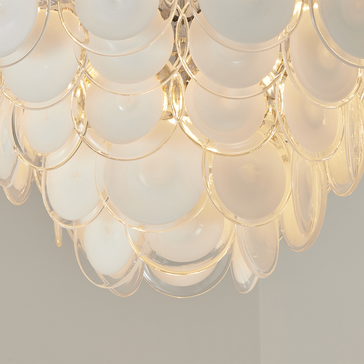 Modern Glass Disc Flush Mount Chandelier