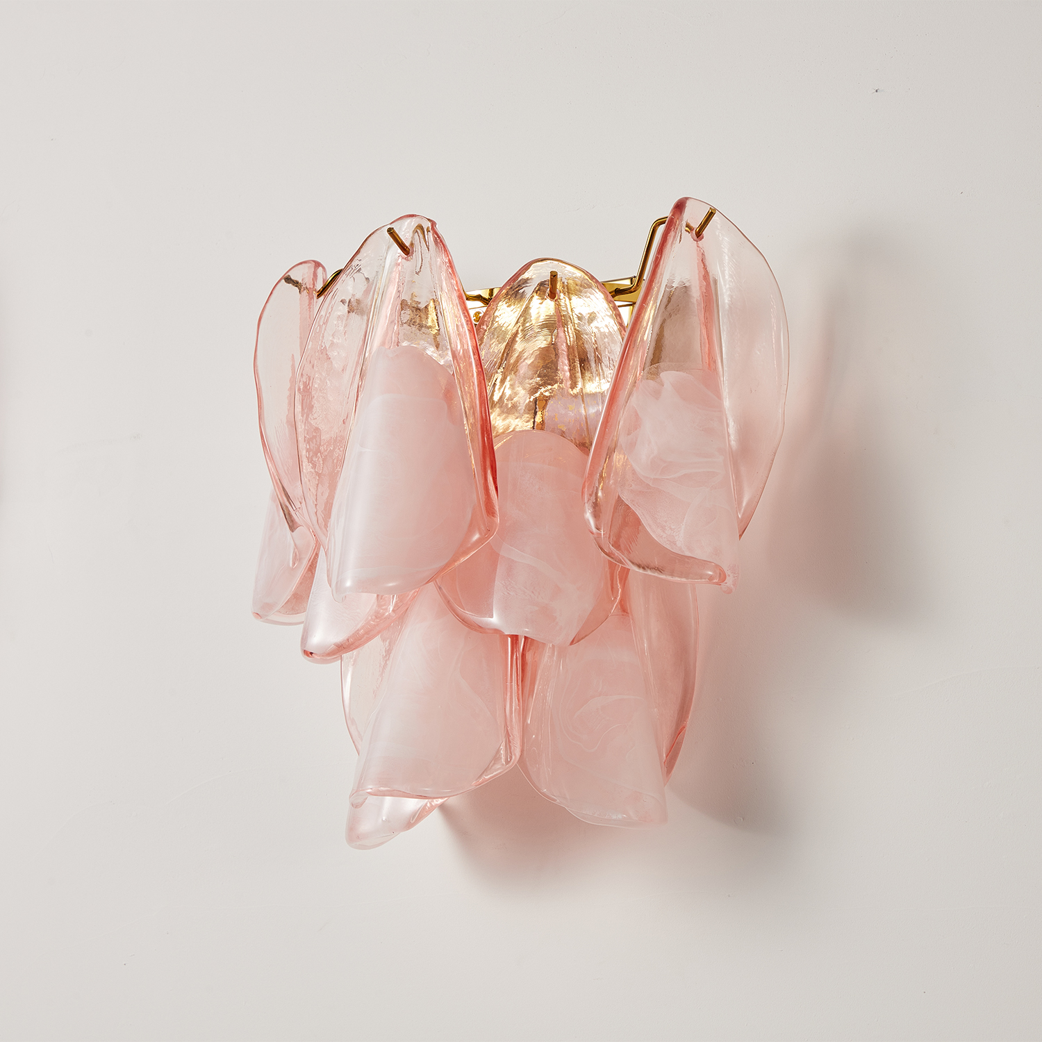 Modern Murano Style Petal Glass Wall Sconce