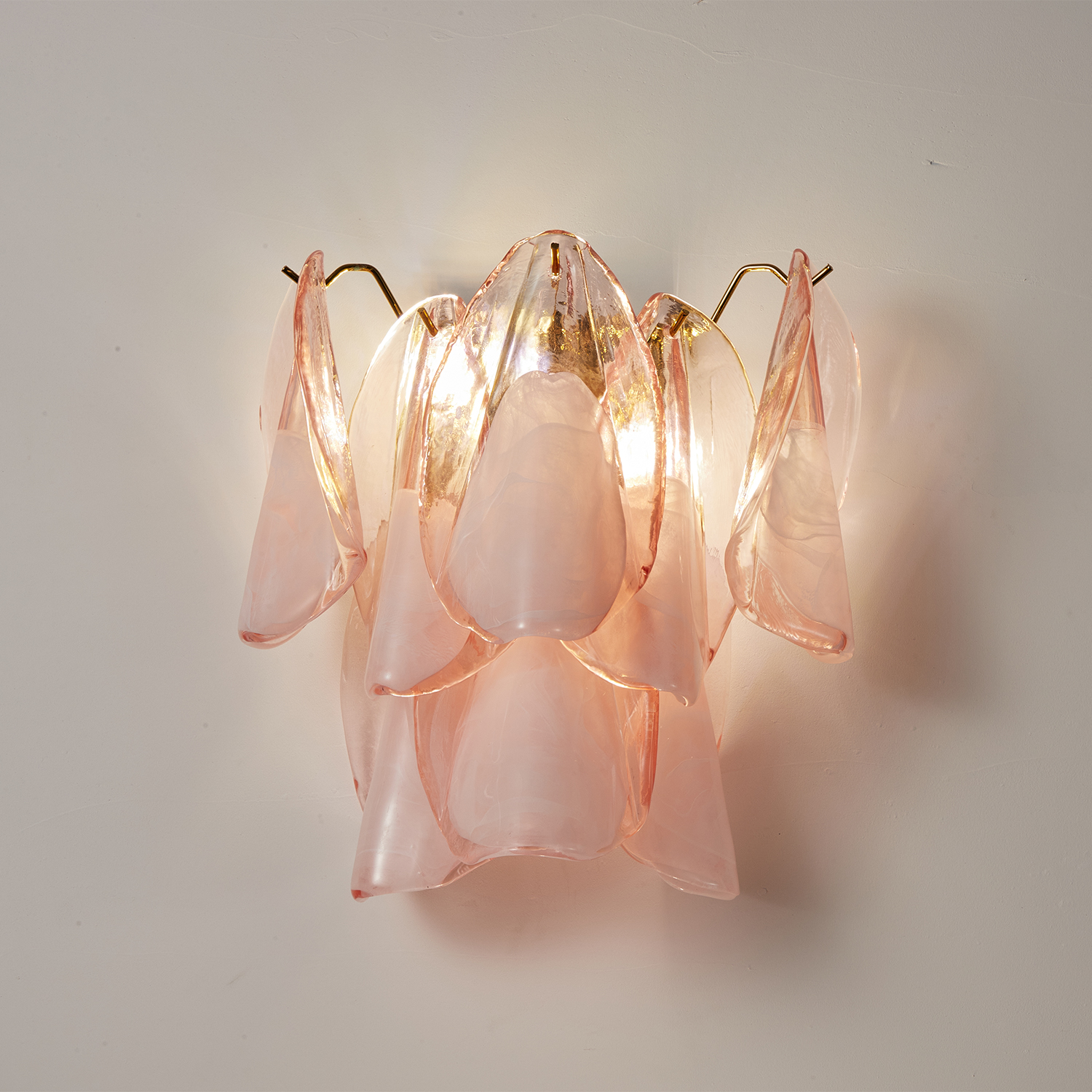 Modern Murano Style Petal Glass Wall Sconce