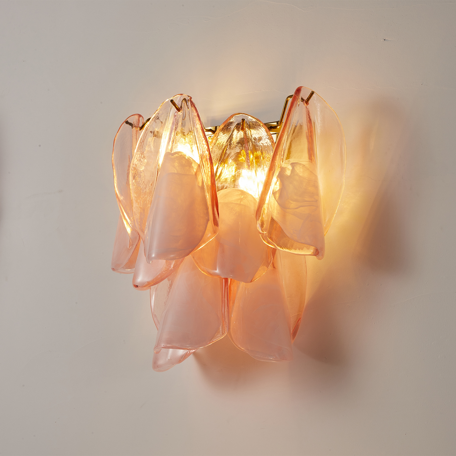 Modern Murano Style Petal Glass Wall Sconce