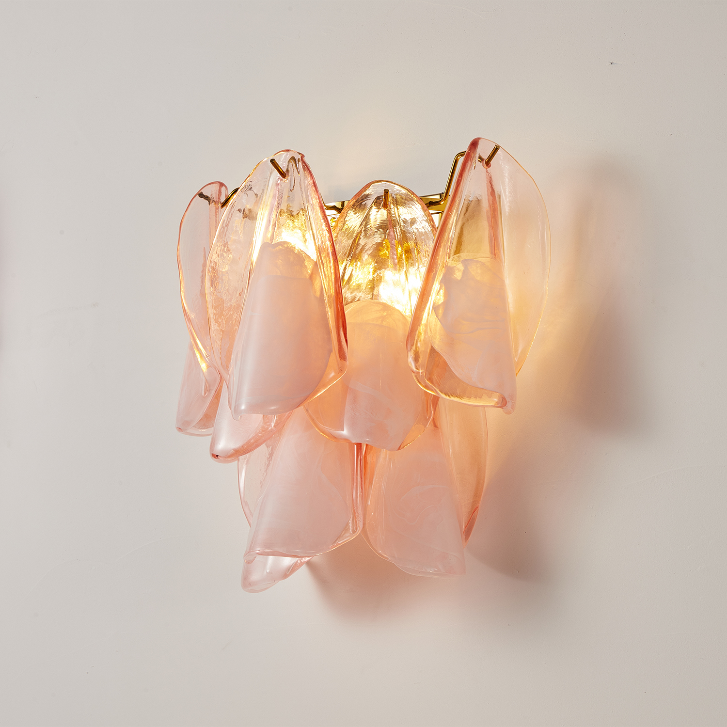 Modern Murano Style Petal Glass Wall Sconce