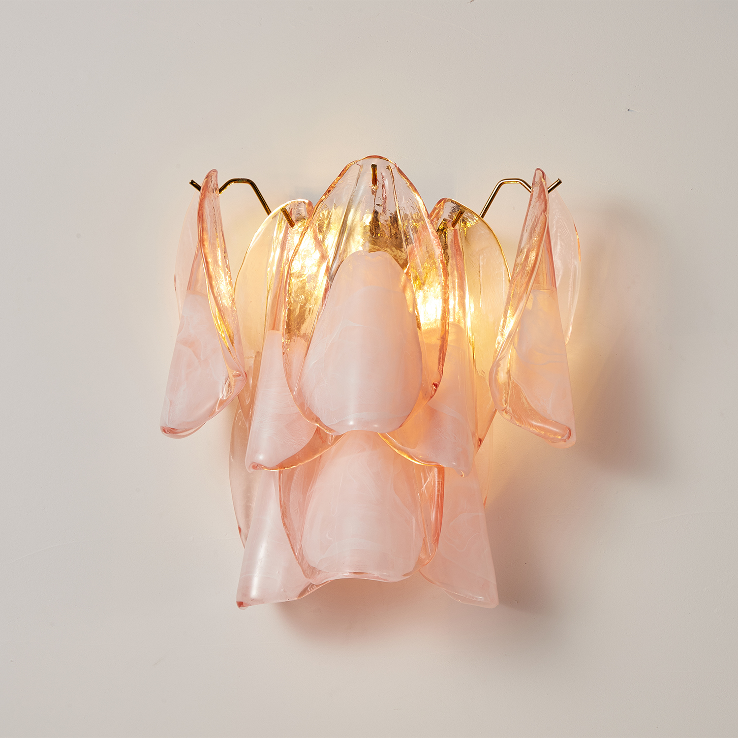Modern Murano Style Petal Glass Wall Sconce