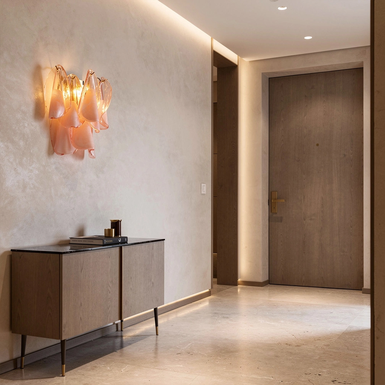 Modern Murano Style Petal Glass Wall Sconce