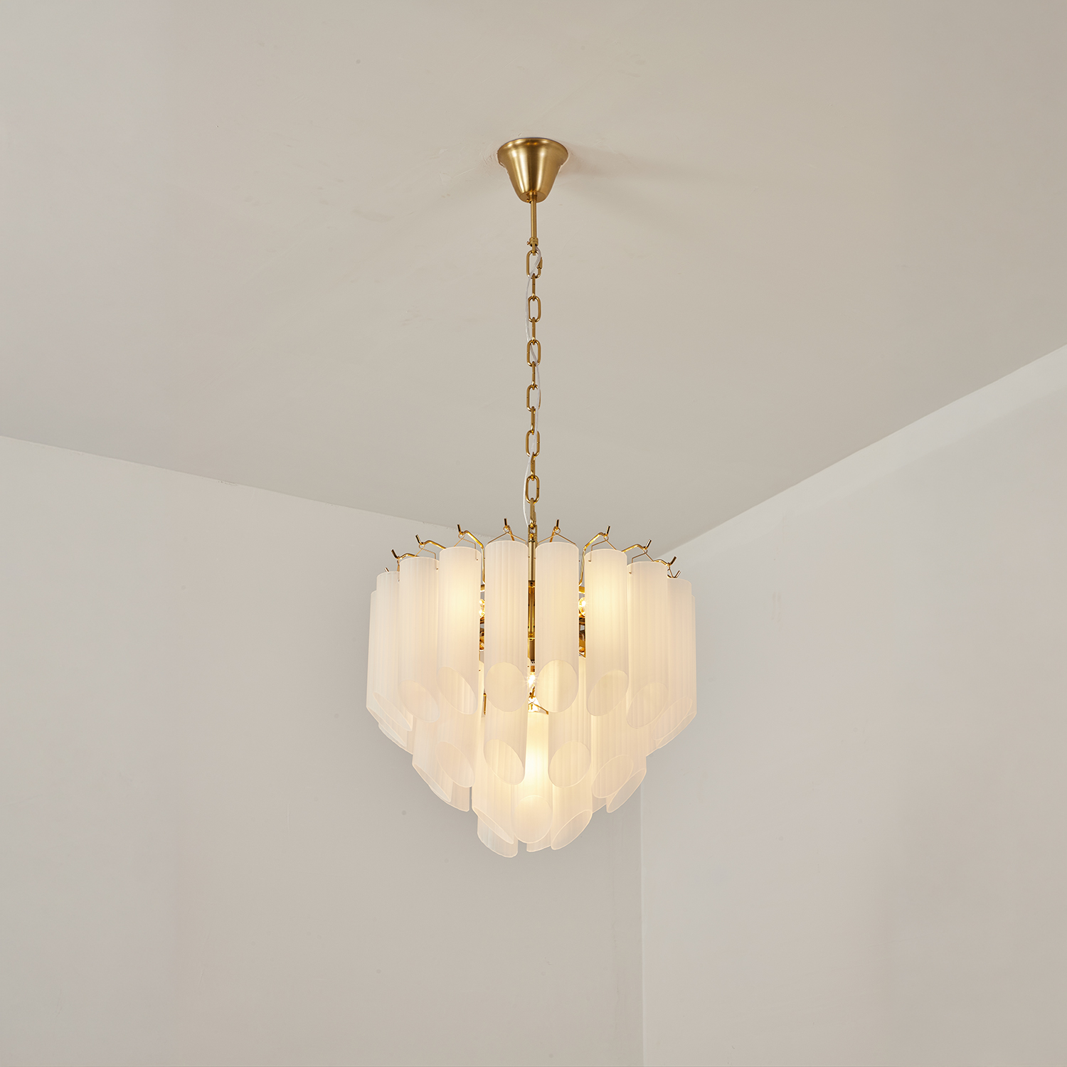 Modern Round Glass Tube Chandelier
