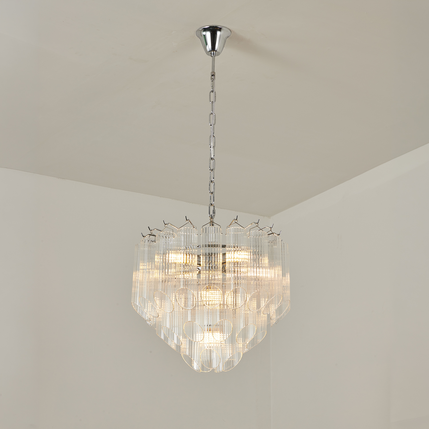 Modern Round Glass Tube Chandelier