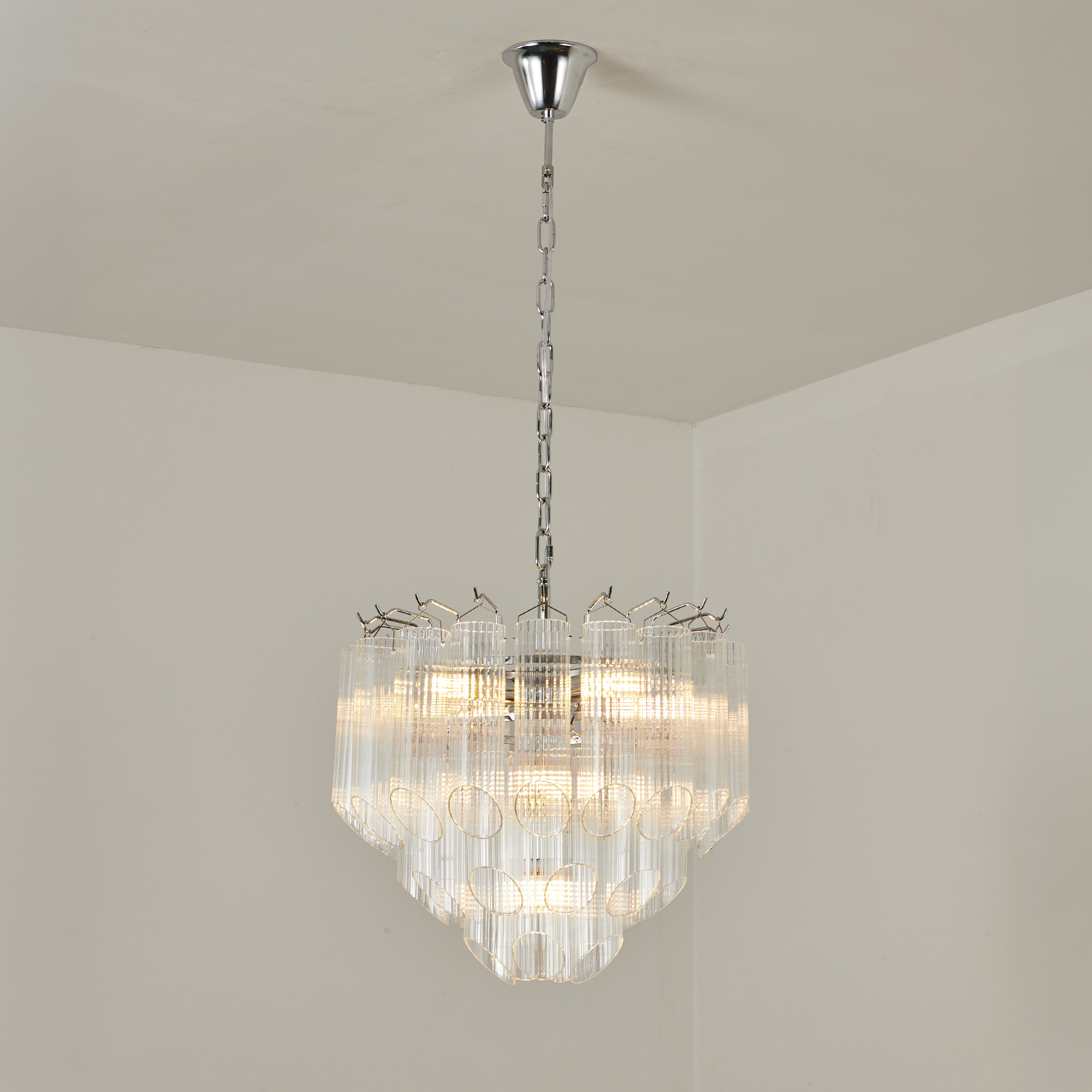 Modern Round Glass Tube Chandelier
