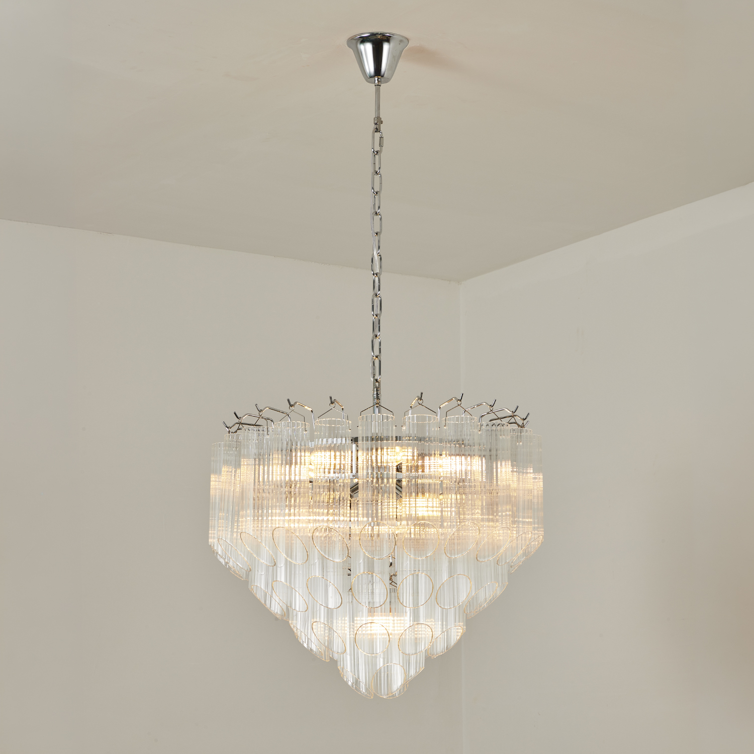 Modern Round Glass Tube Chandelier