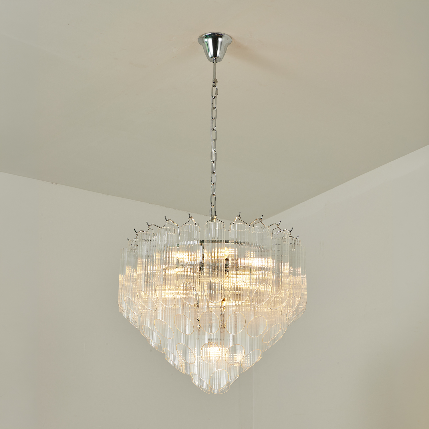 Modern Round Glass Tube Chandelier