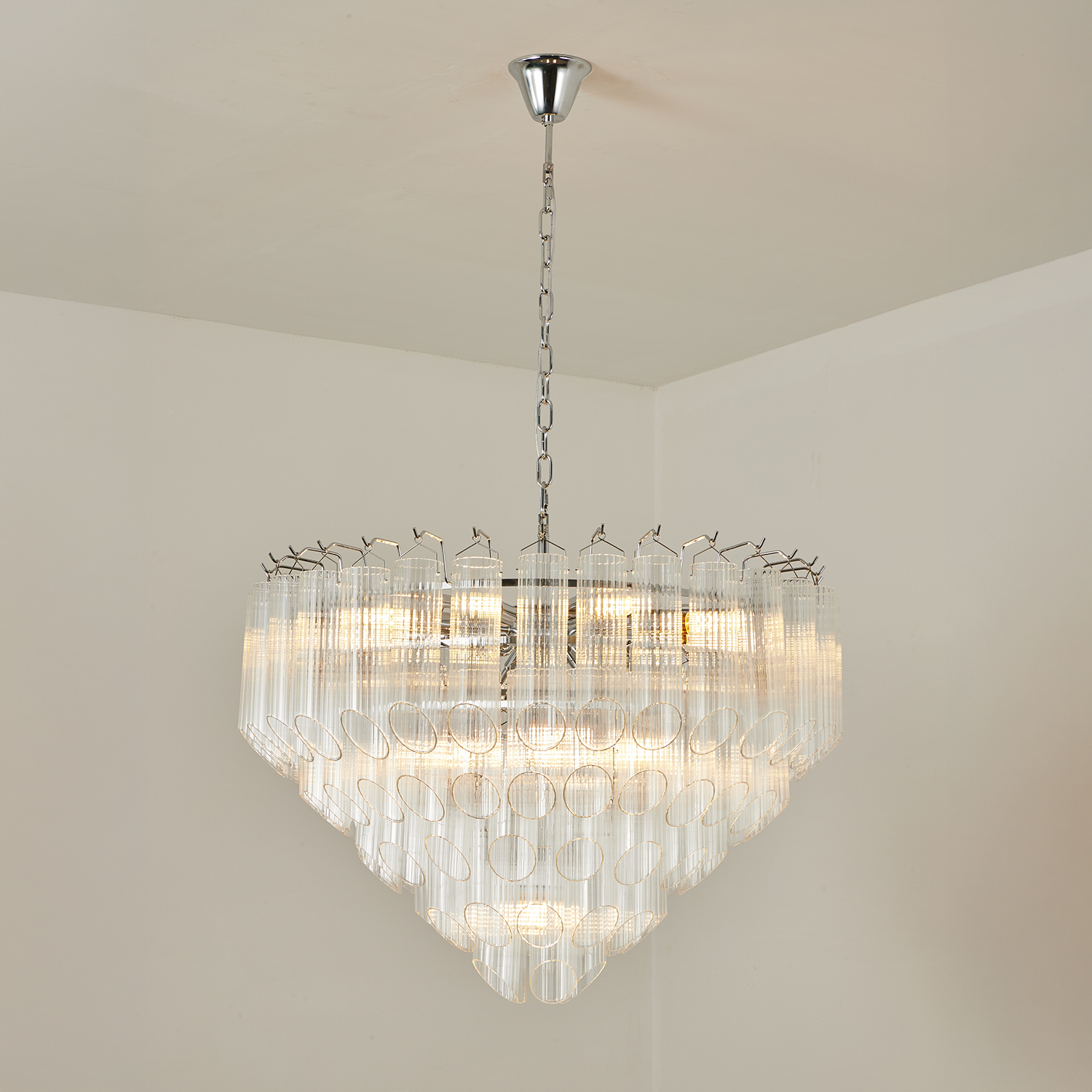 Modern Round Glass Tube Chandelier