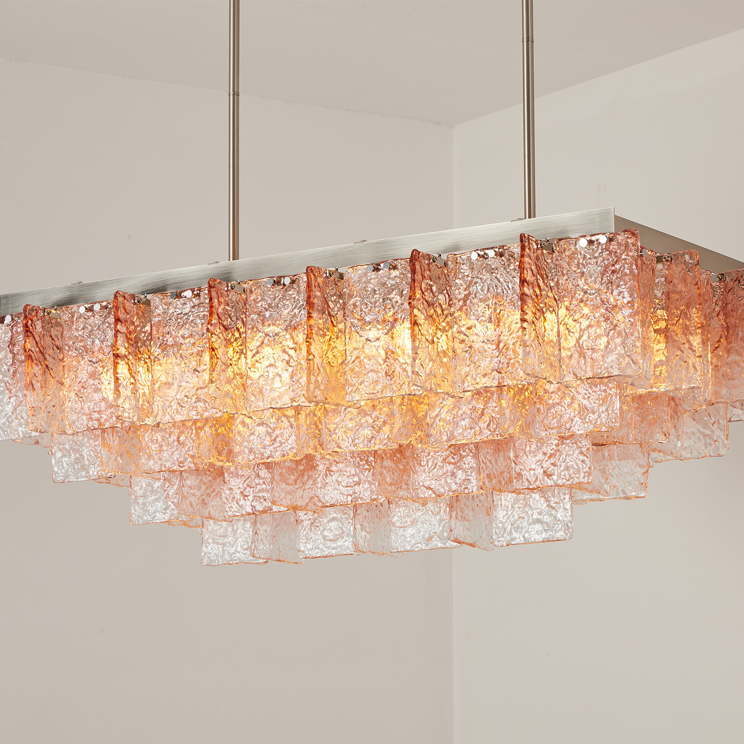 Monumental Interlocking Glass Chandelier