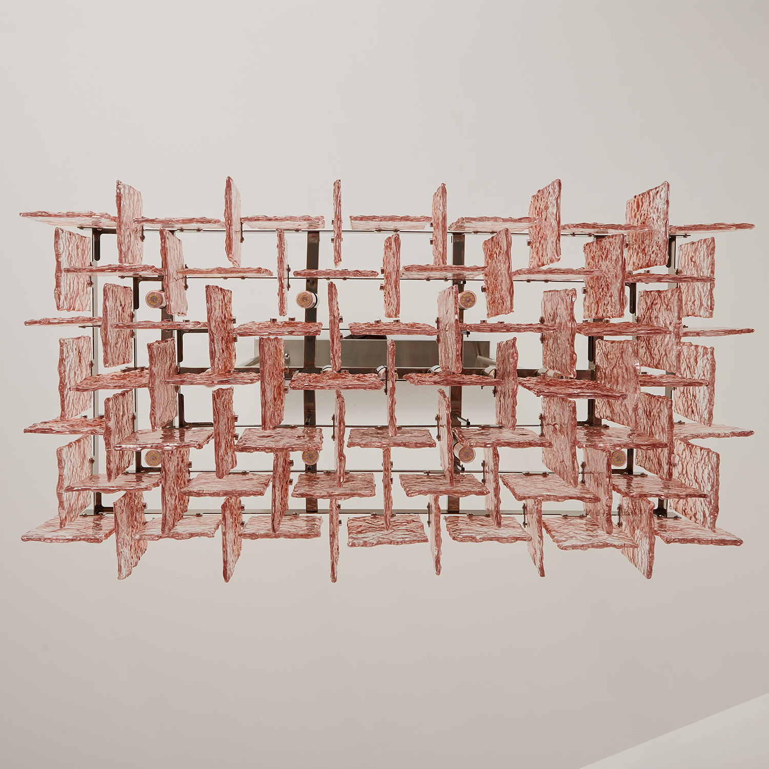Monumental Interlocking Glass Chandelier