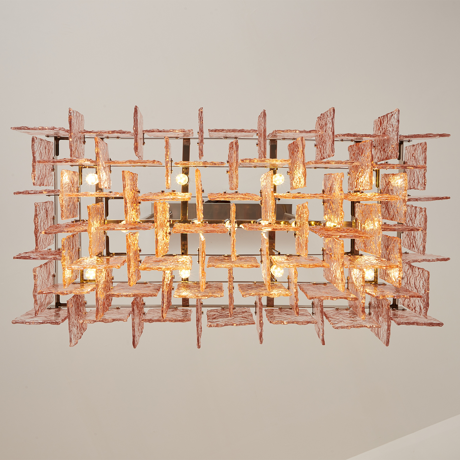Monumental Interlocking Glass Chandelier