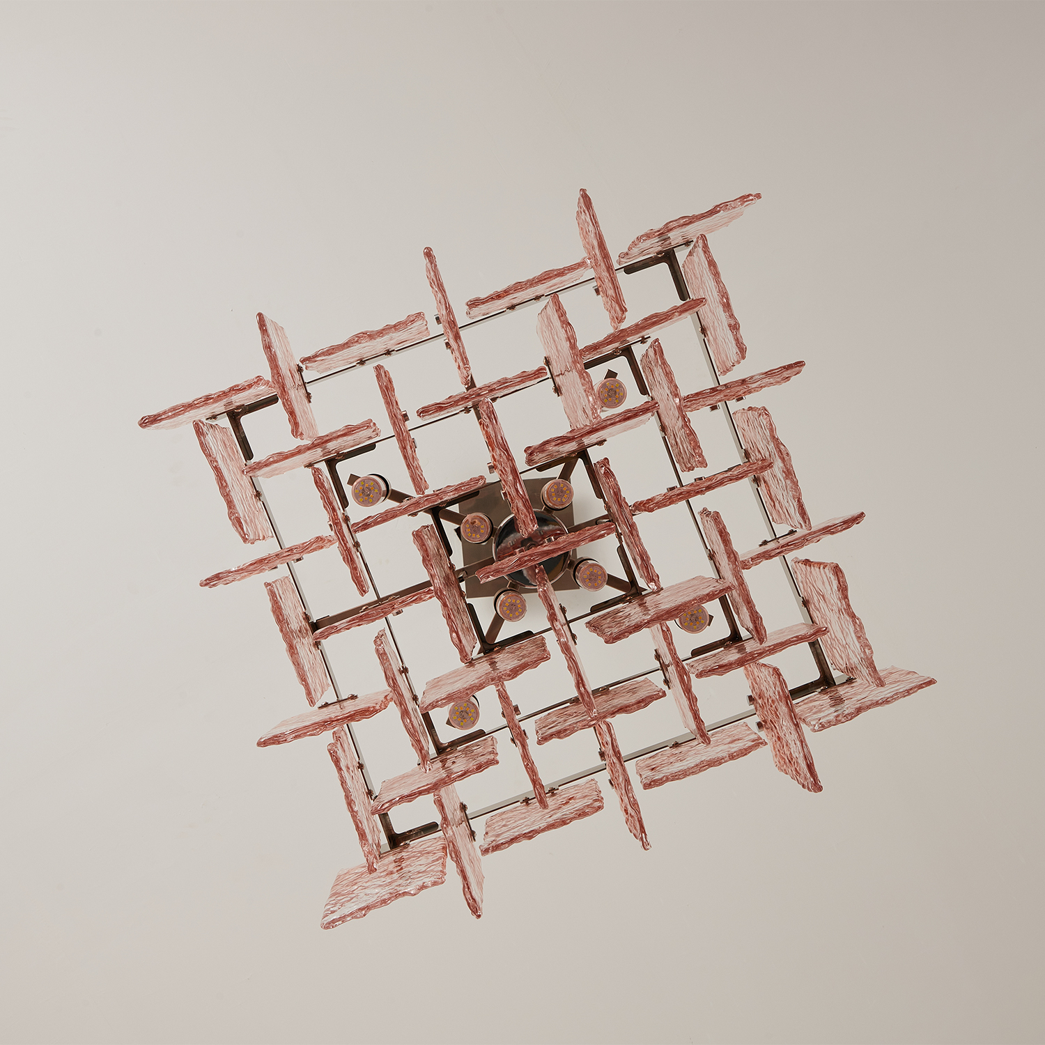 Monumental Interlocking Glass Chandelier