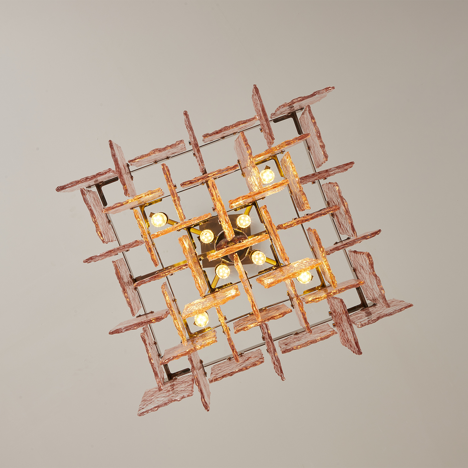 Monumental Interlocking Glass Chandelier