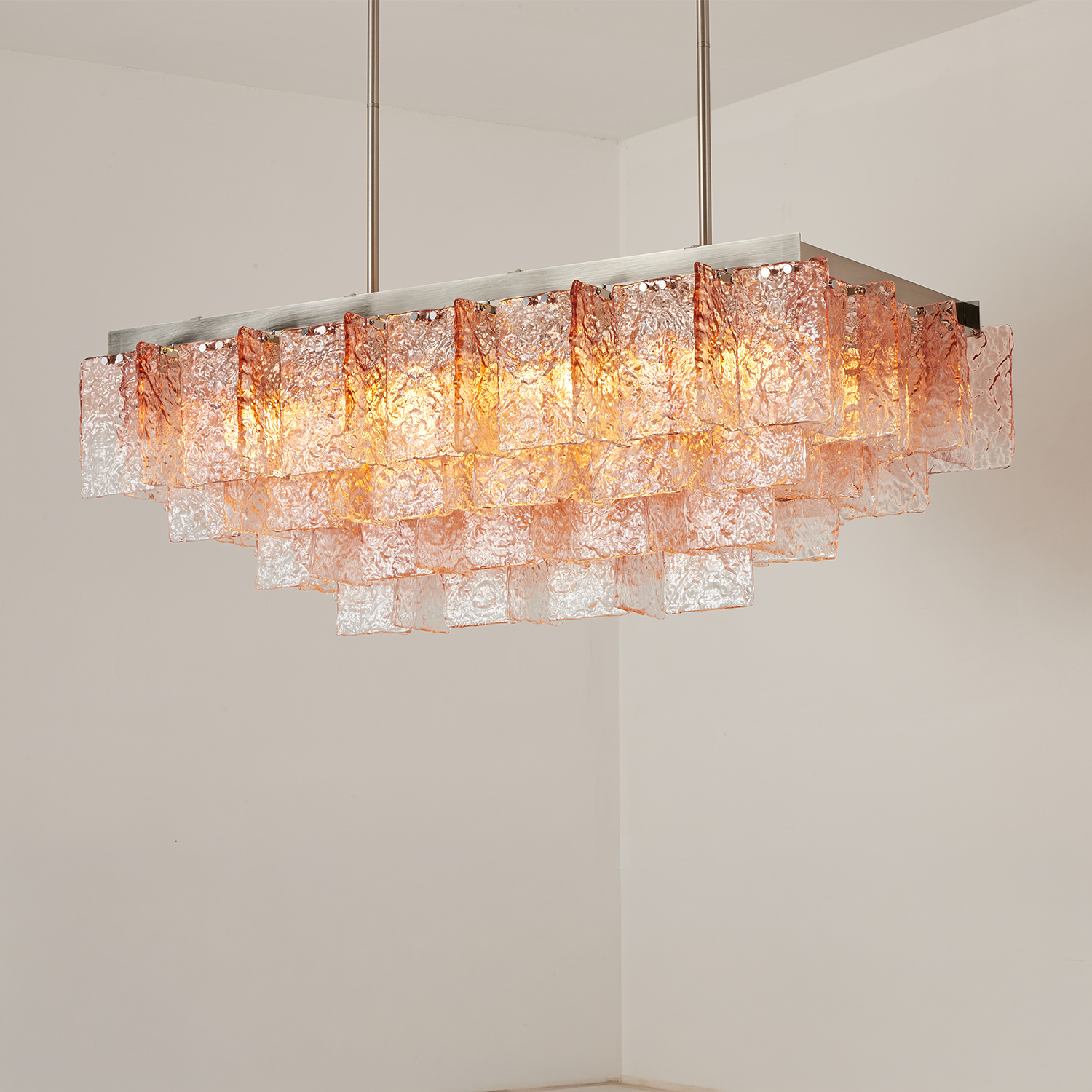 Monumental Interlocking Glass Chandelier