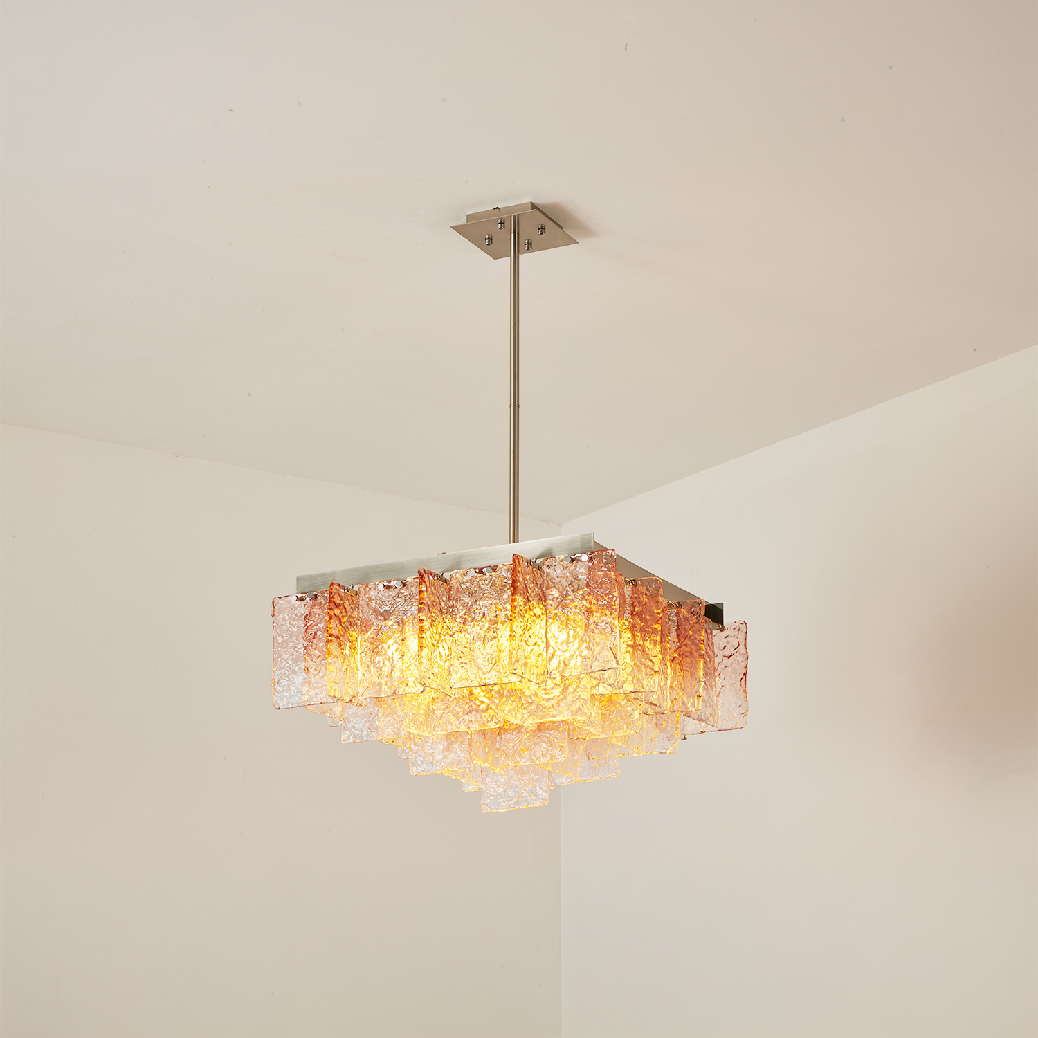 Monumental Interlocking Glass Chandelier
