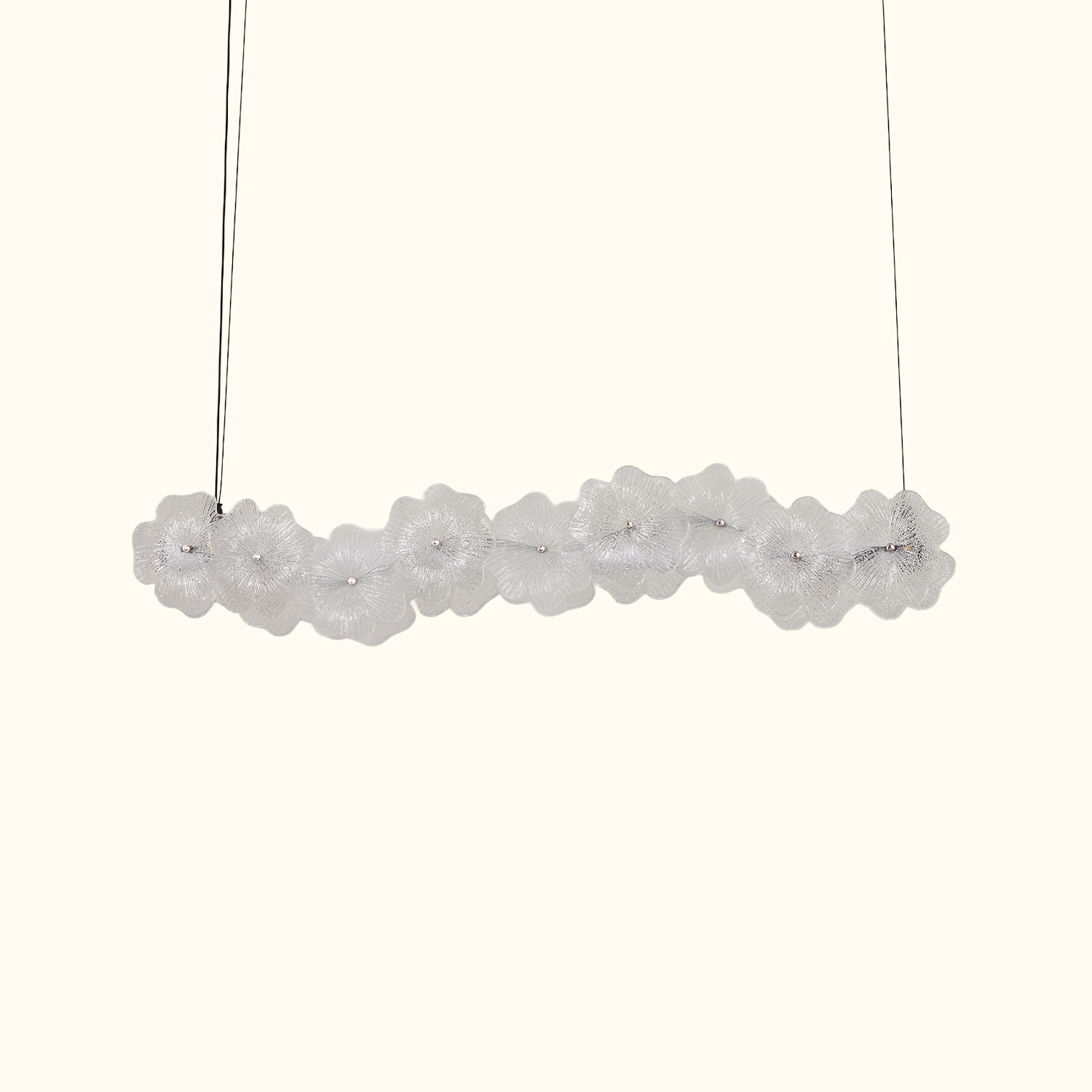 Murano Style Floral Crystal Linear Pendant Light