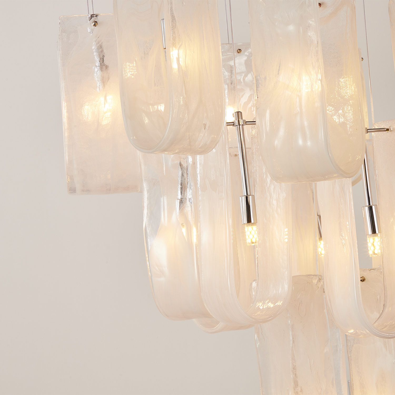 Modern Frosted Ice Glass Cascading Chandelier