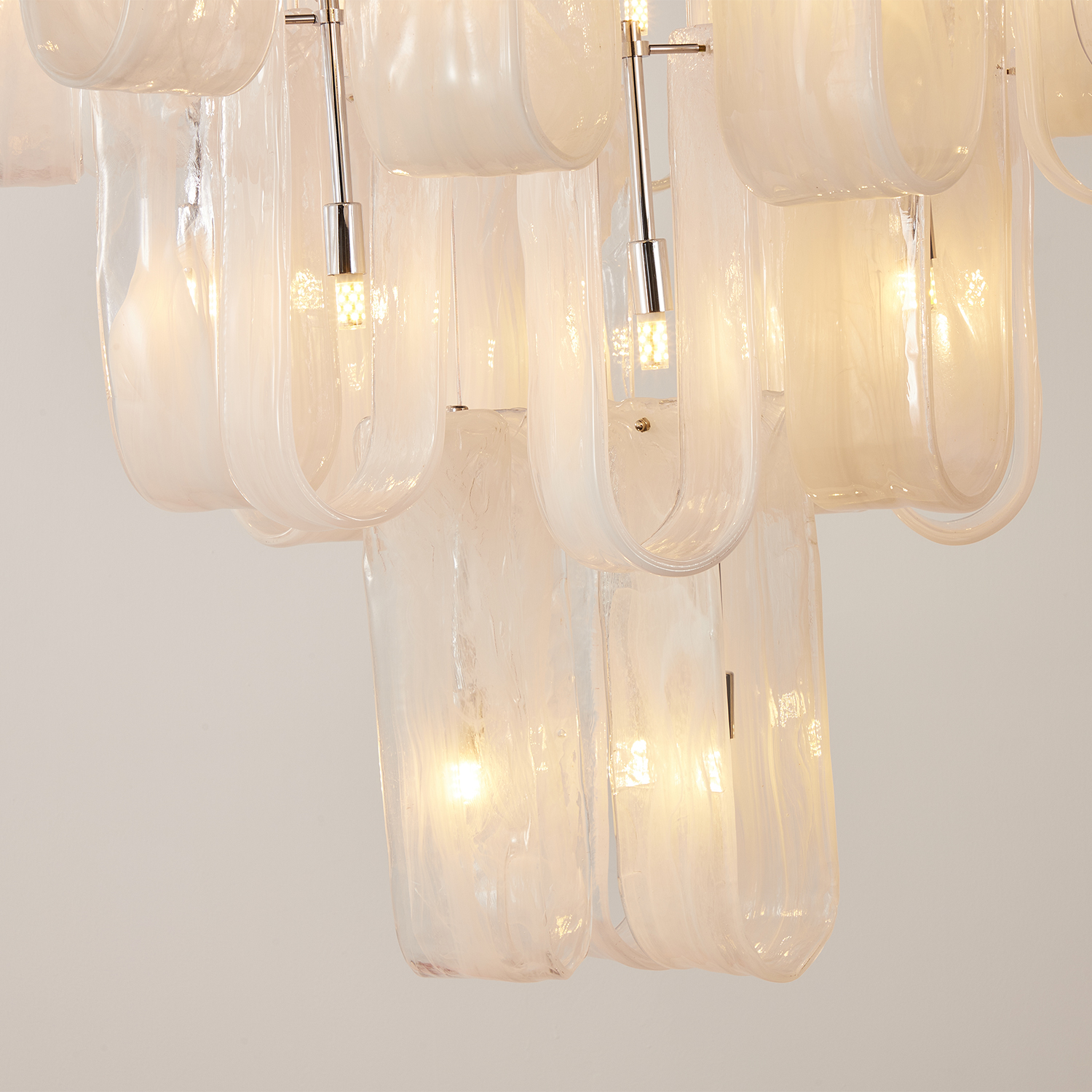Modern Frosted Ice Glass Cascading Chandelier