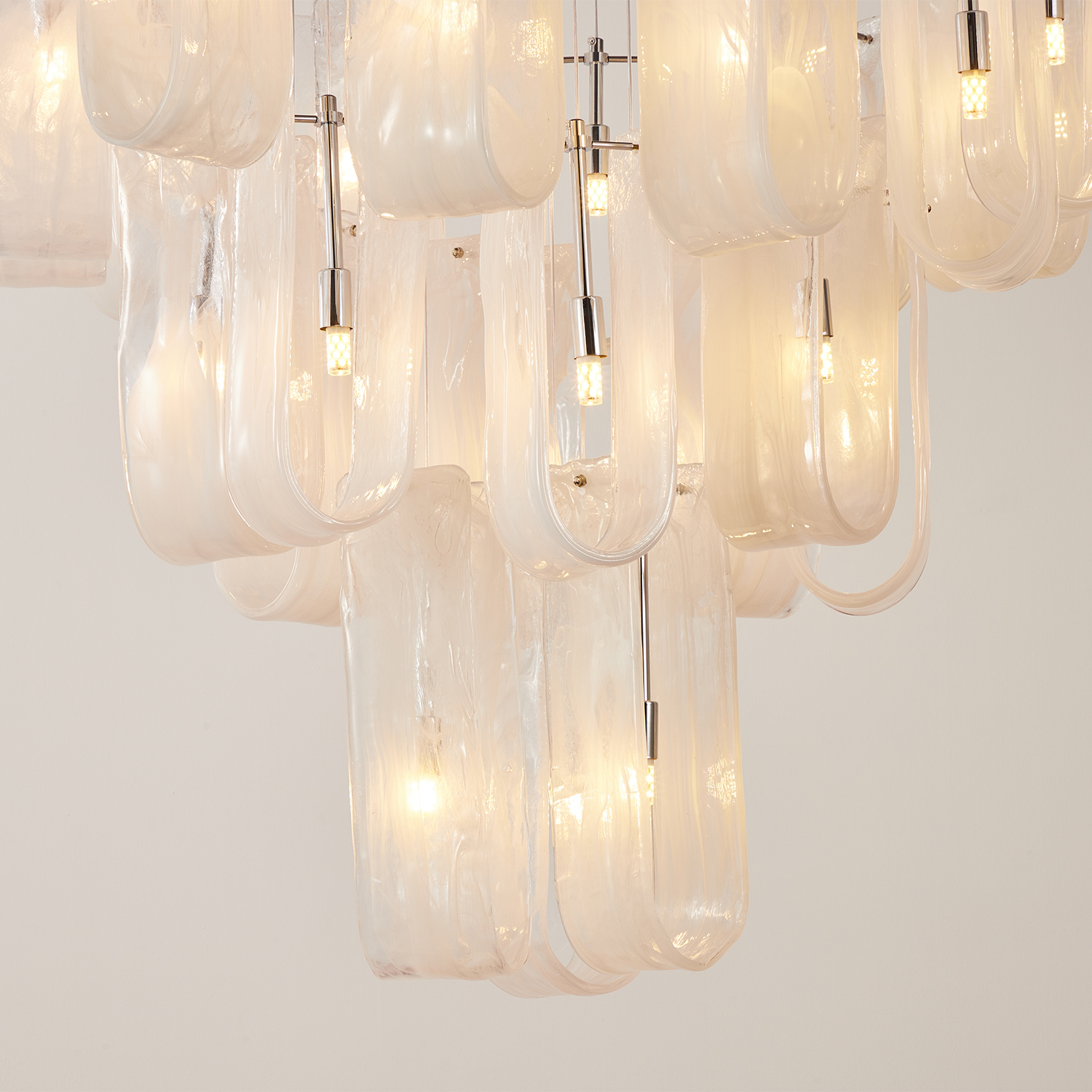 Modern Frosted Ice Glass Cascading Chandelier