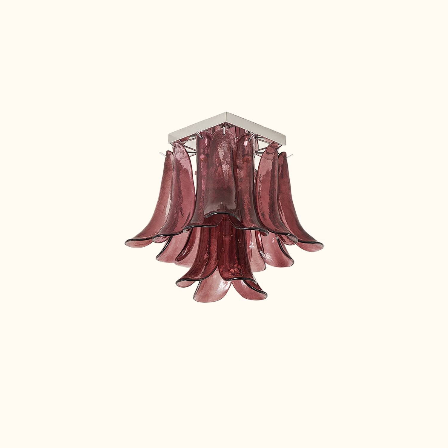 Murano Style Red Floral Glass Chandelier