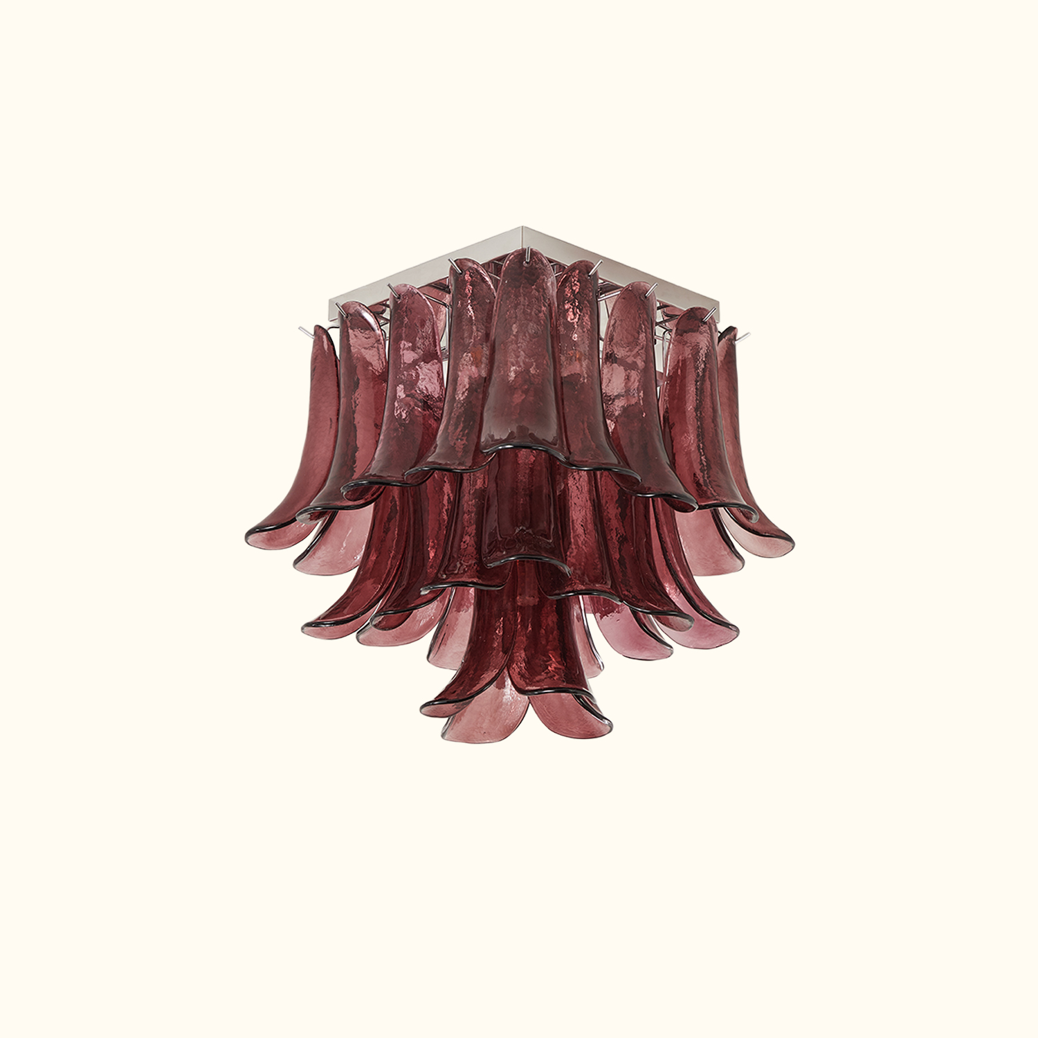 Murano Style Red Floral Glass Chandelier