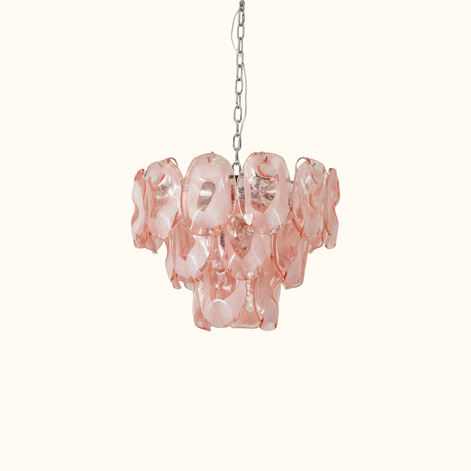 Murano-Style Sculpted Glass Link Cascade Chandelier