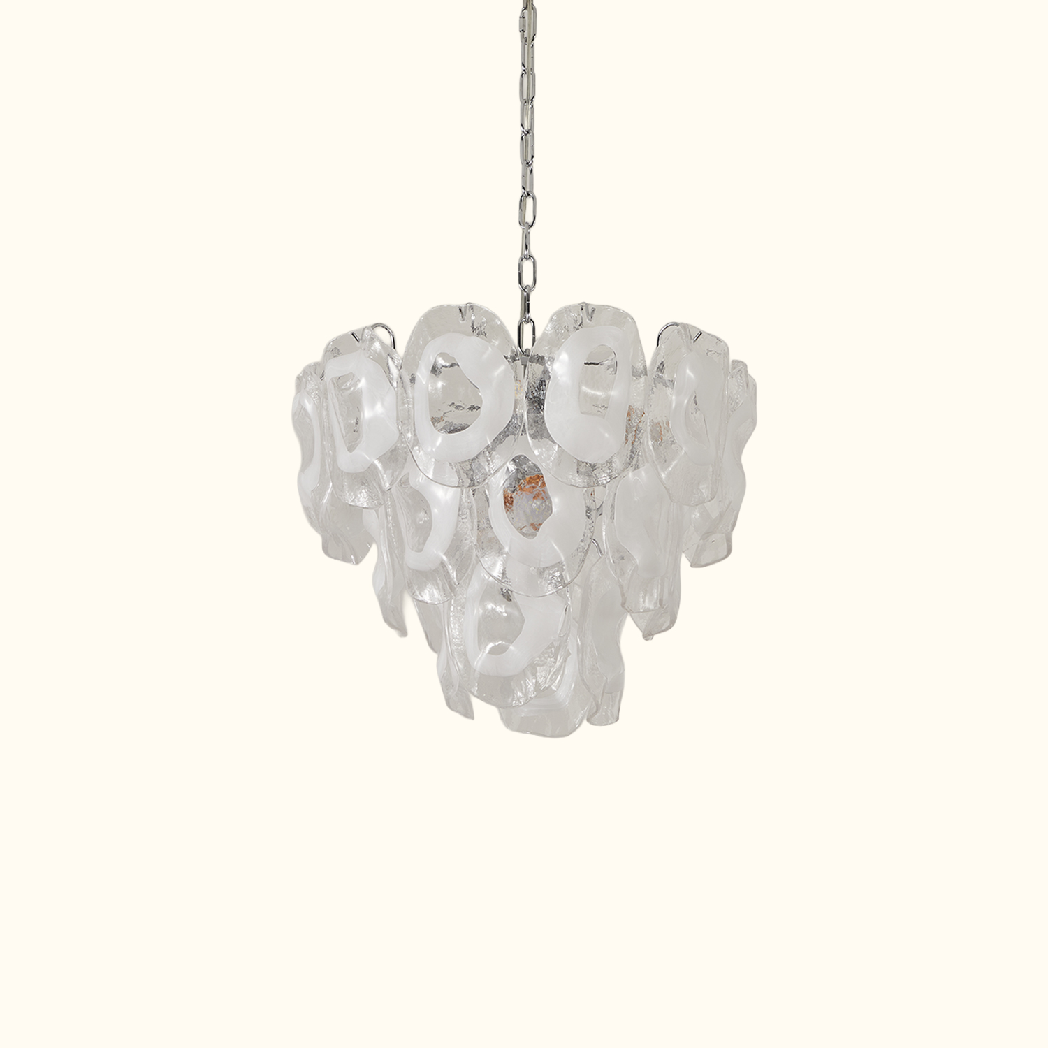 Murano-Style Sculpted Glass Link Cascade Chandelier