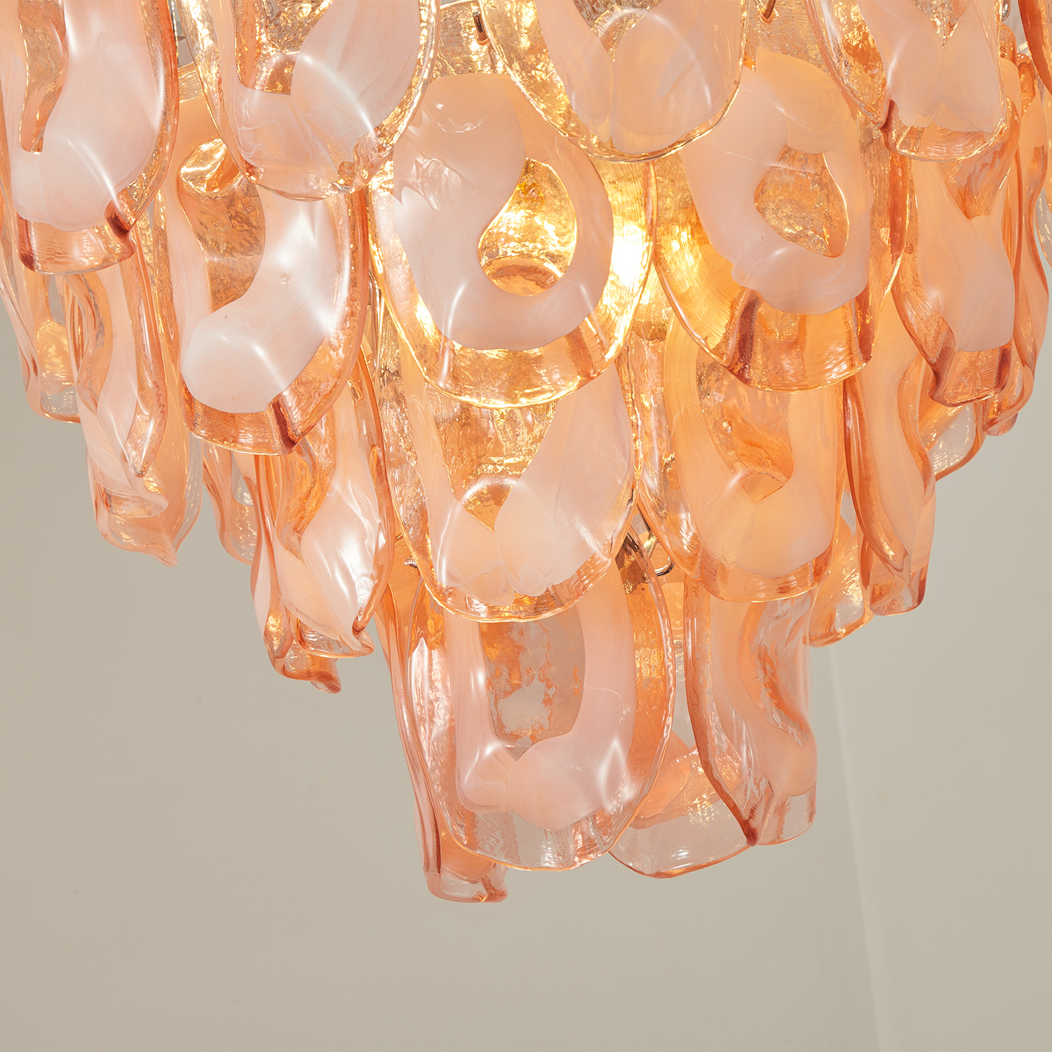Murano-Style Sculpted Glass Link Cascade Chandelier