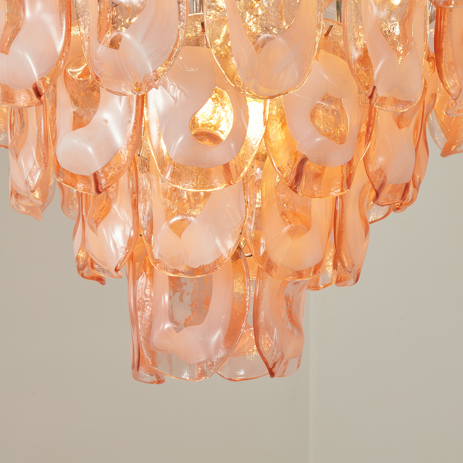 Murano-Style Sculpted Glass Link Cascade Chandelier