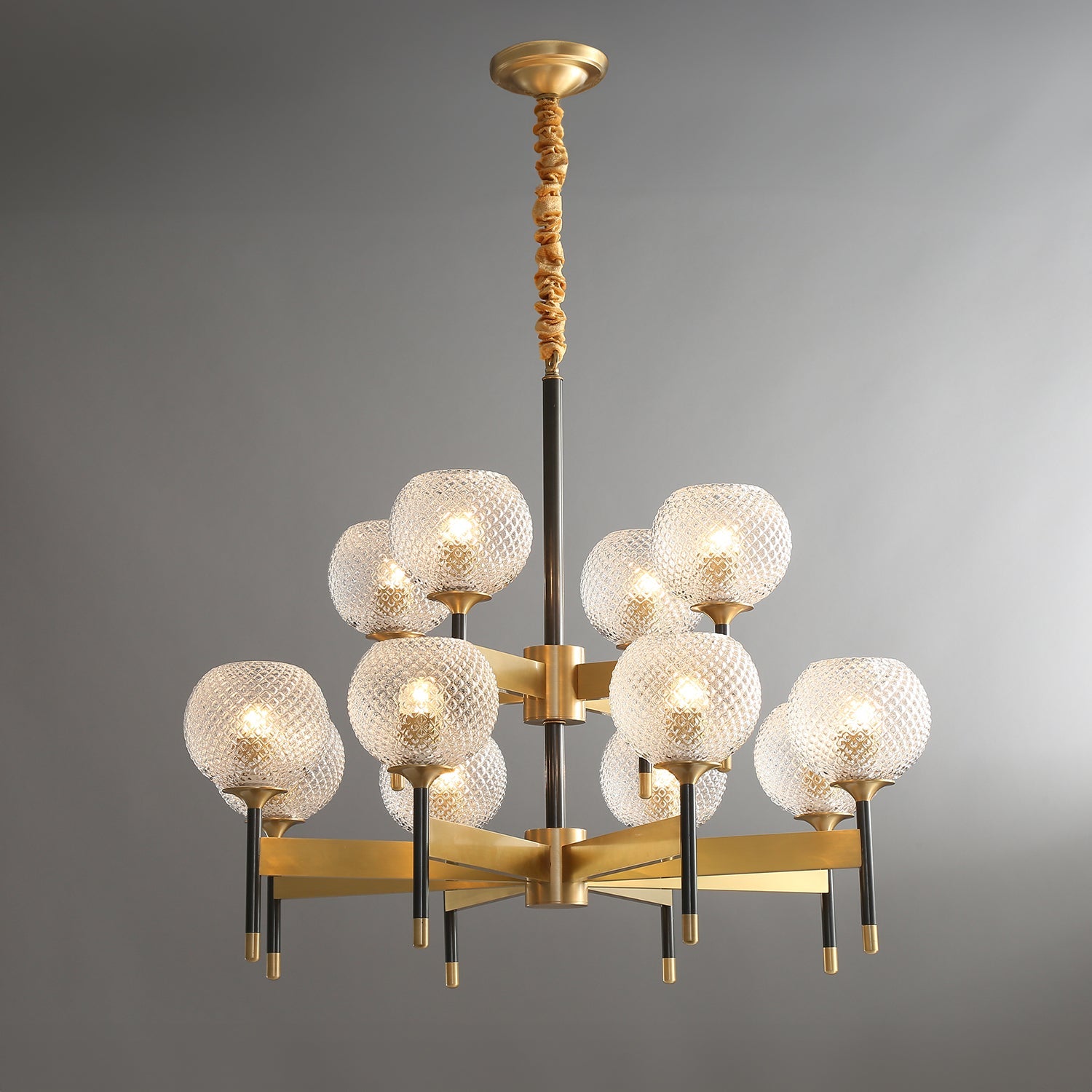 Orrefors_Ball_Brass_Chandelier_Visual_Comfort's_0007