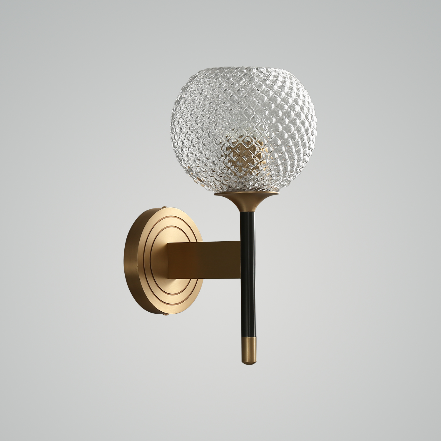 Orrefors Ball Brass Sconce