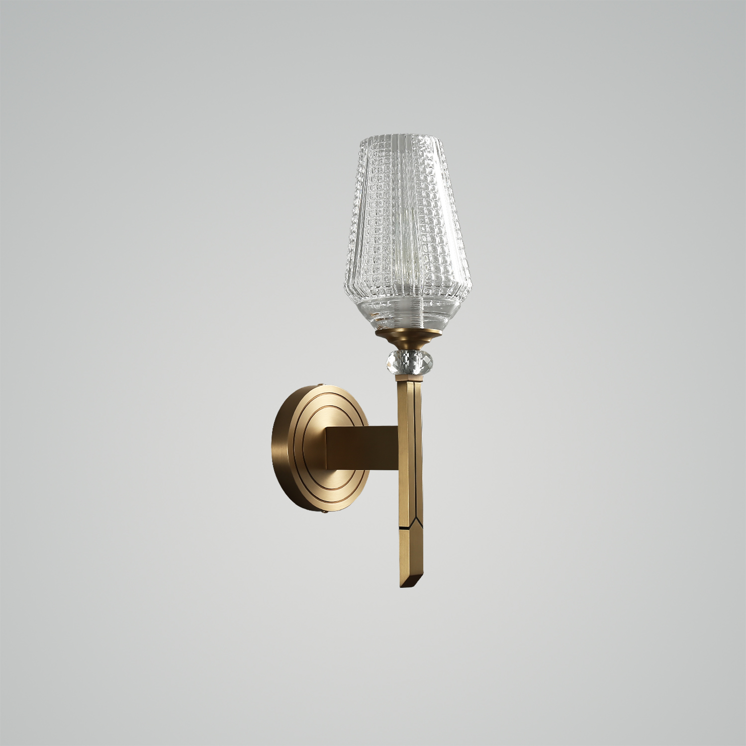 Orrefors Vase Brass Sconce