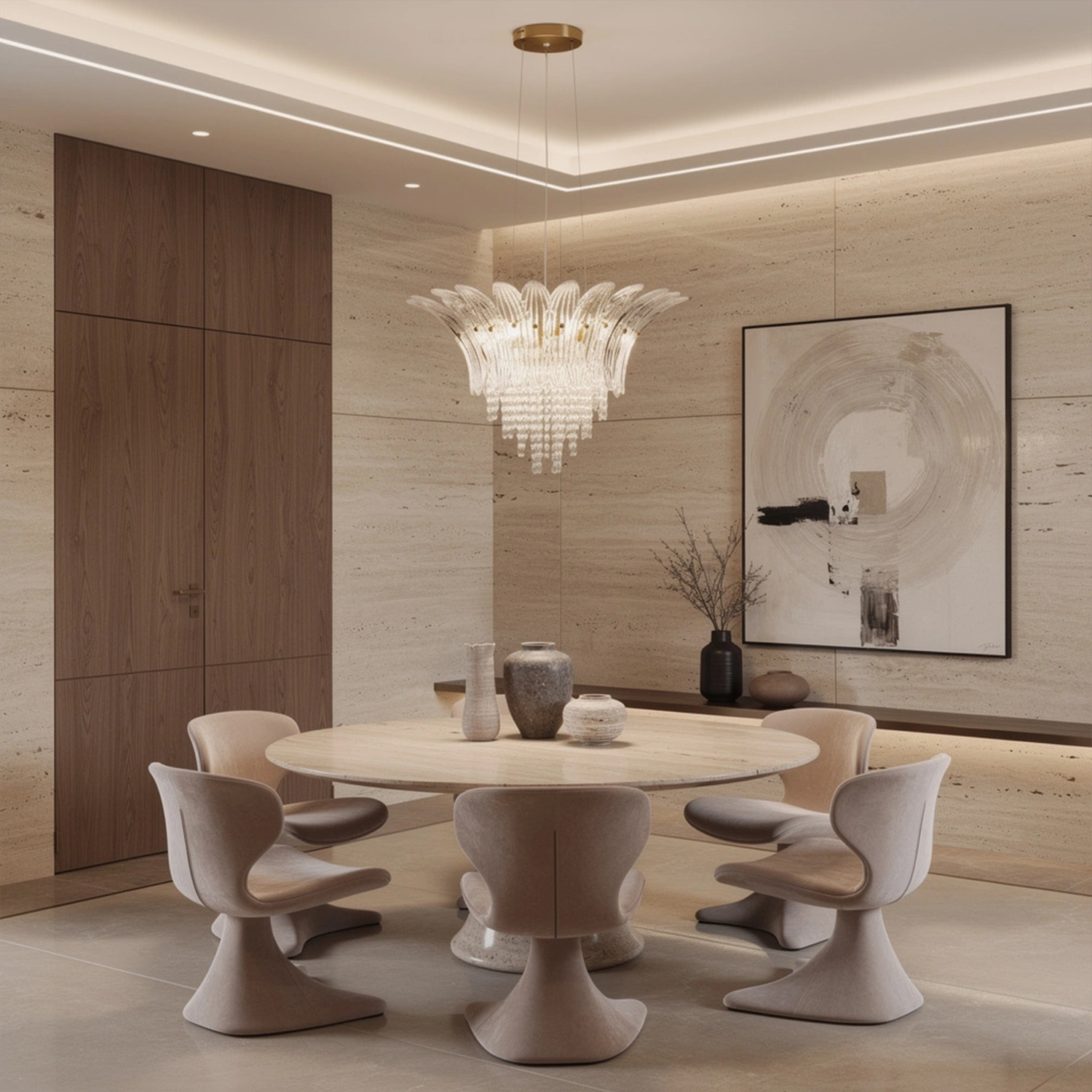 Palmette Crystal Chandelier