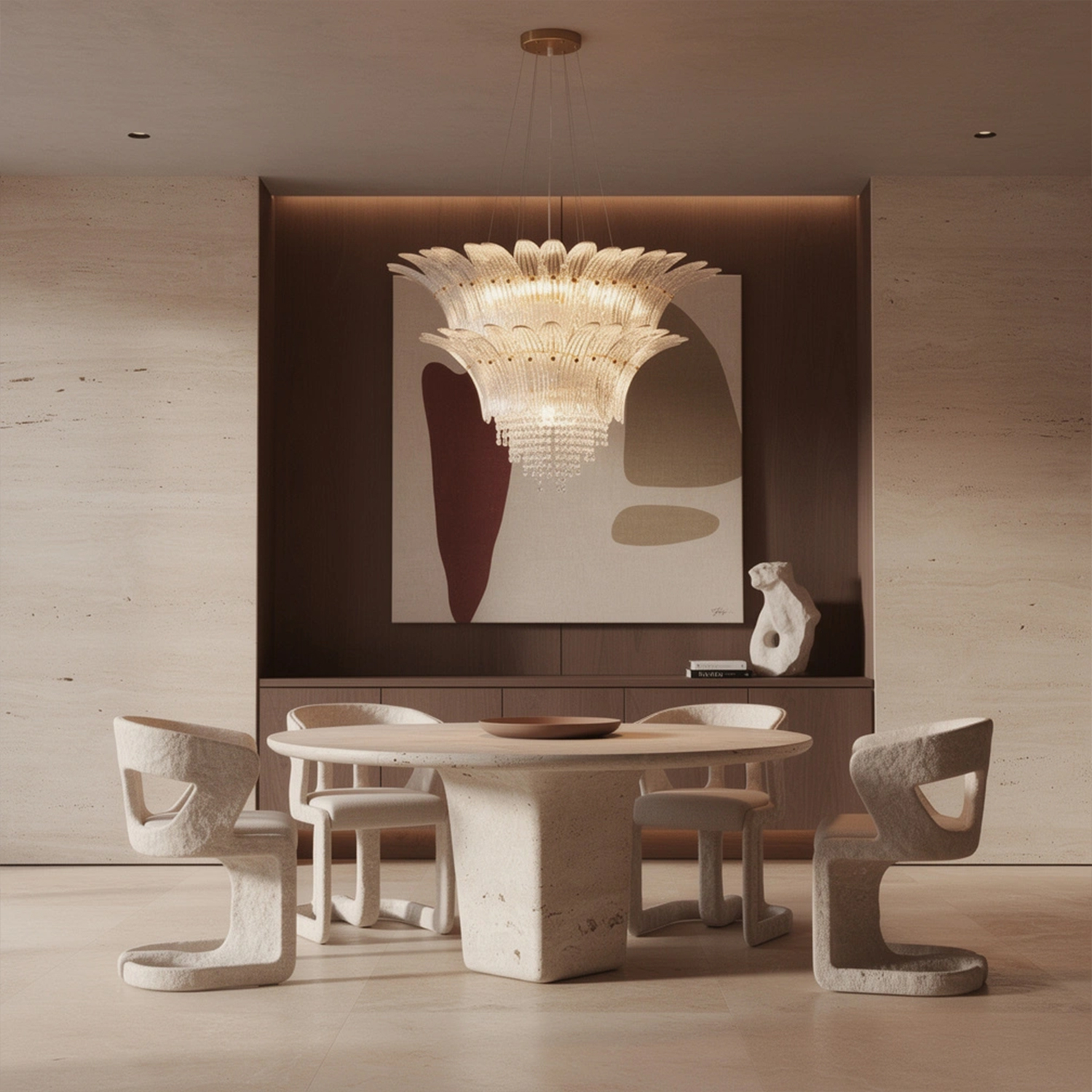 Palmette Crystal Chandelier